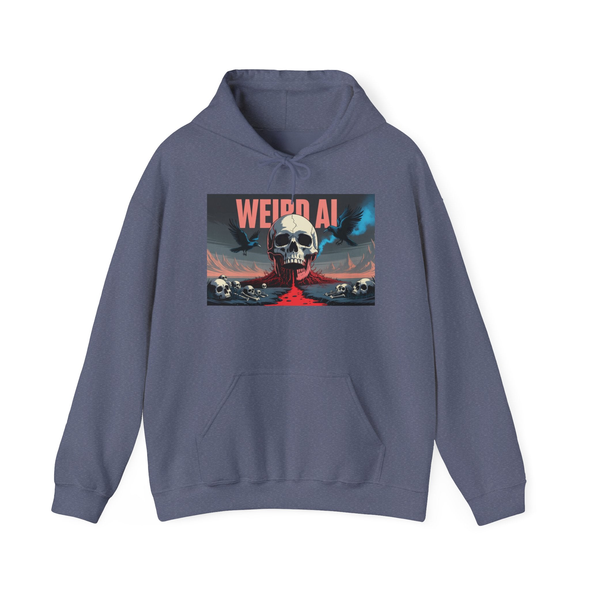 Weird AI " Skeleton Volcano Edition " Unisex Heavy Blend™ Hooded Sweatshirt