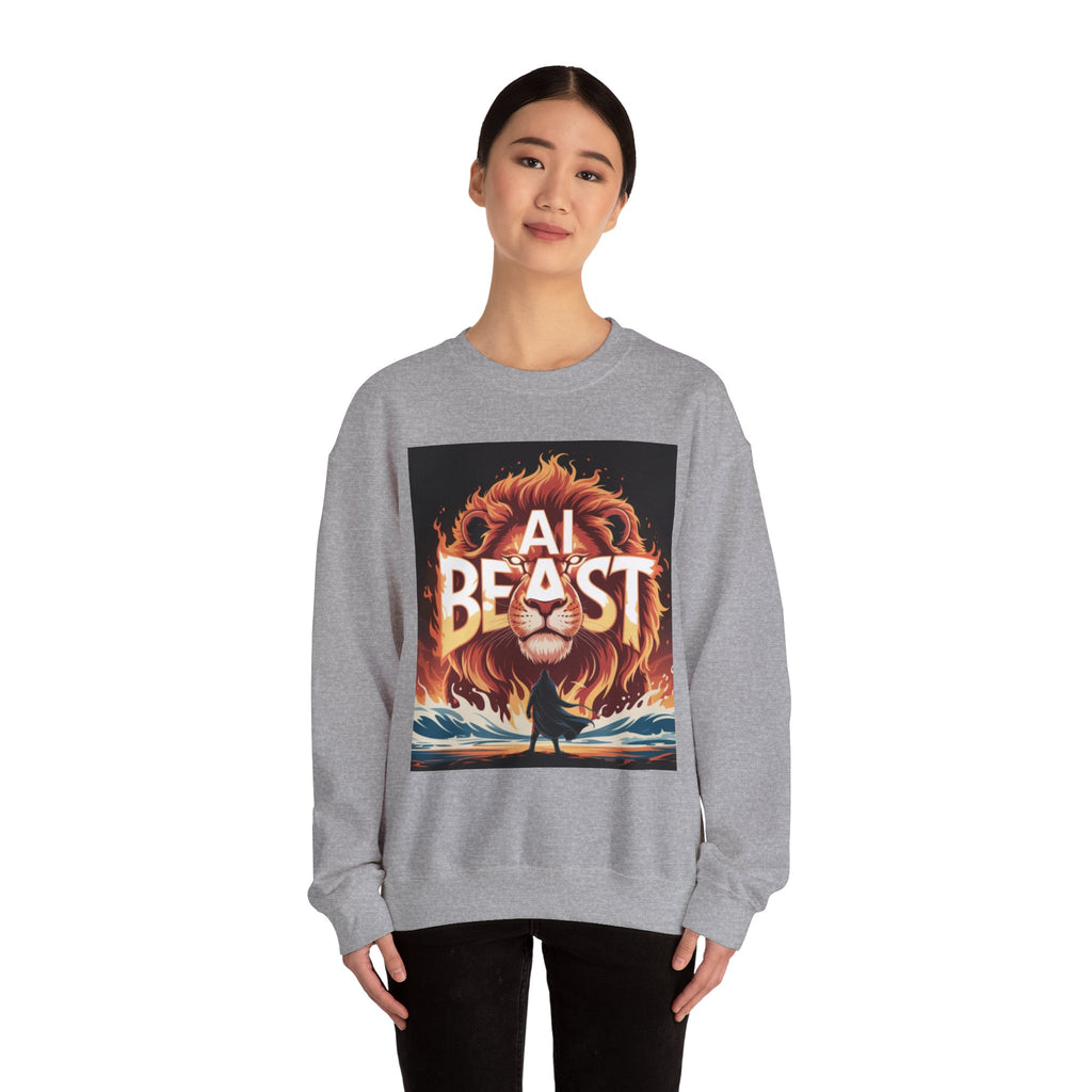AI BEAST “Majestic Upload” Unisex Heavy Blend™ Crewneck Sweatshirt
