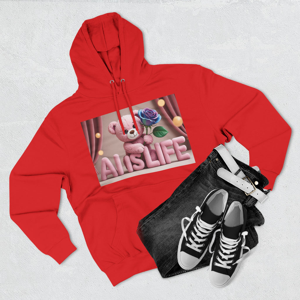 AI IS LIFE  "CUTE CIRCUIT" Three-Panel Fleece Hoodie