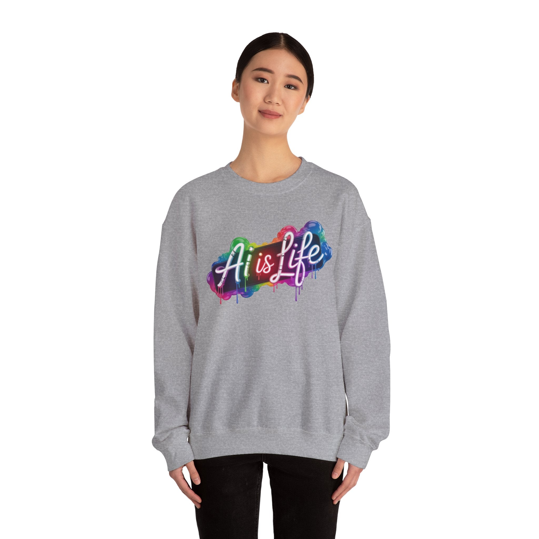 AI is LIFE  “PipeDream Intelligence”  Heavy Blend™ Crewneck Sweatshirt