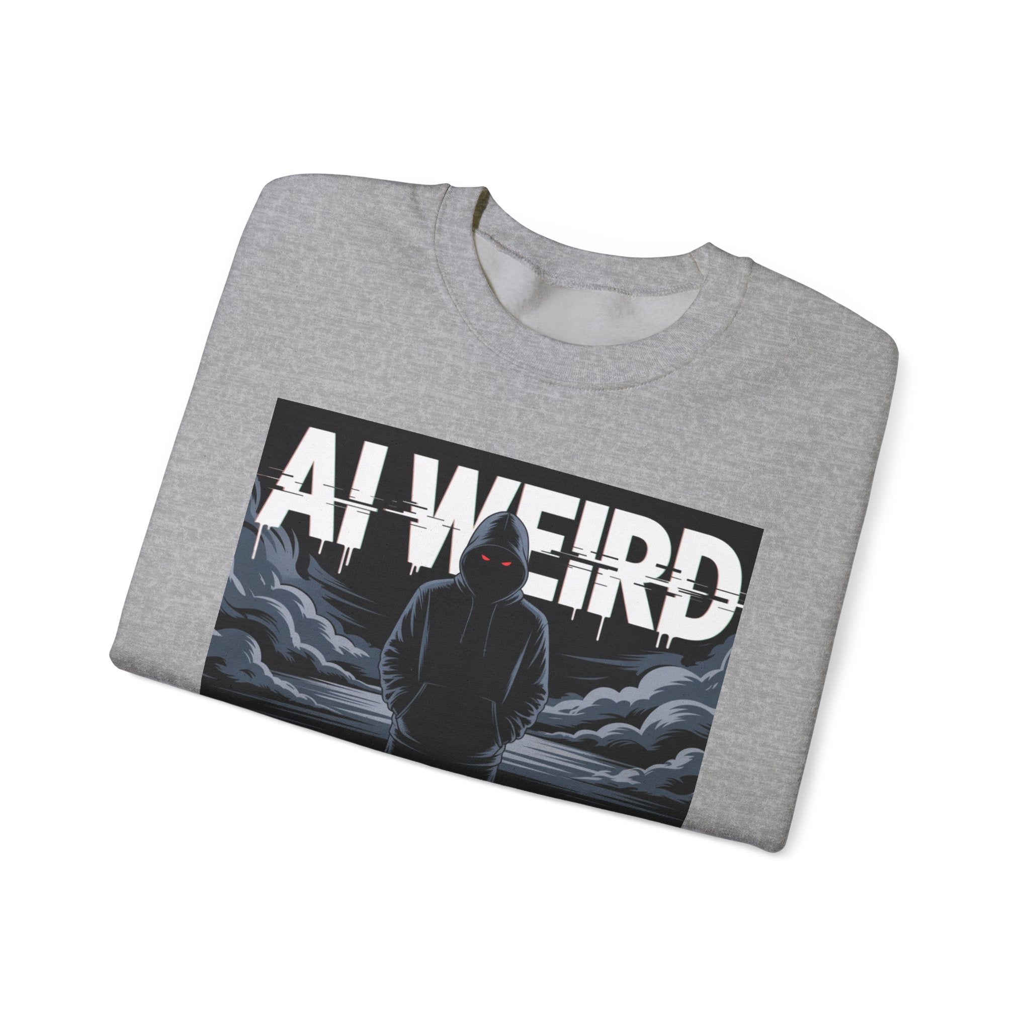 AI WEIRD – “DARK DATA ENTITY” Unisex Heavy Blend™ Crewneck Sweatshirt