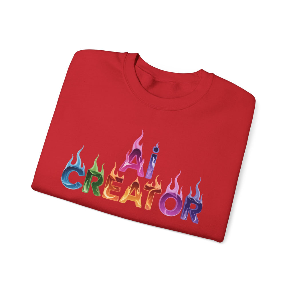 AI CREATOR  "Fire in the Code" Unisex Heavy Blend™ Crewneck Sweatshirt