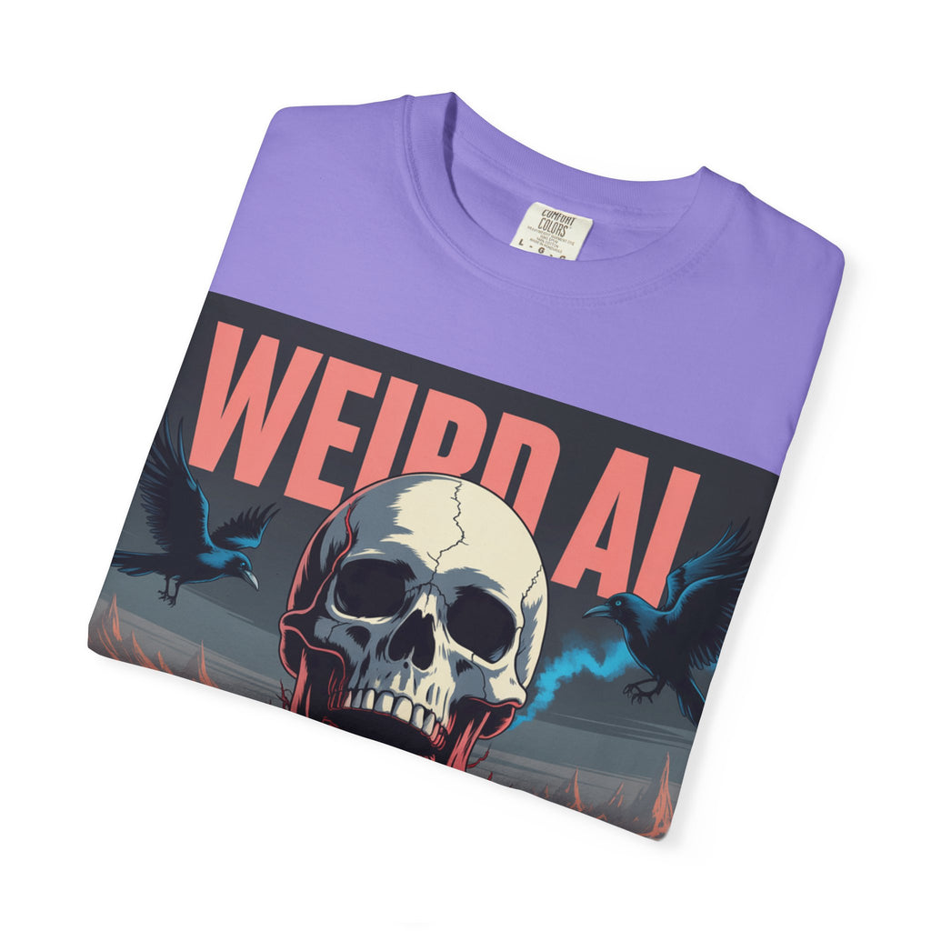 Weird AI  "Skeleton Volcano Edition”  Unisex Garment-Dyed T-shirt