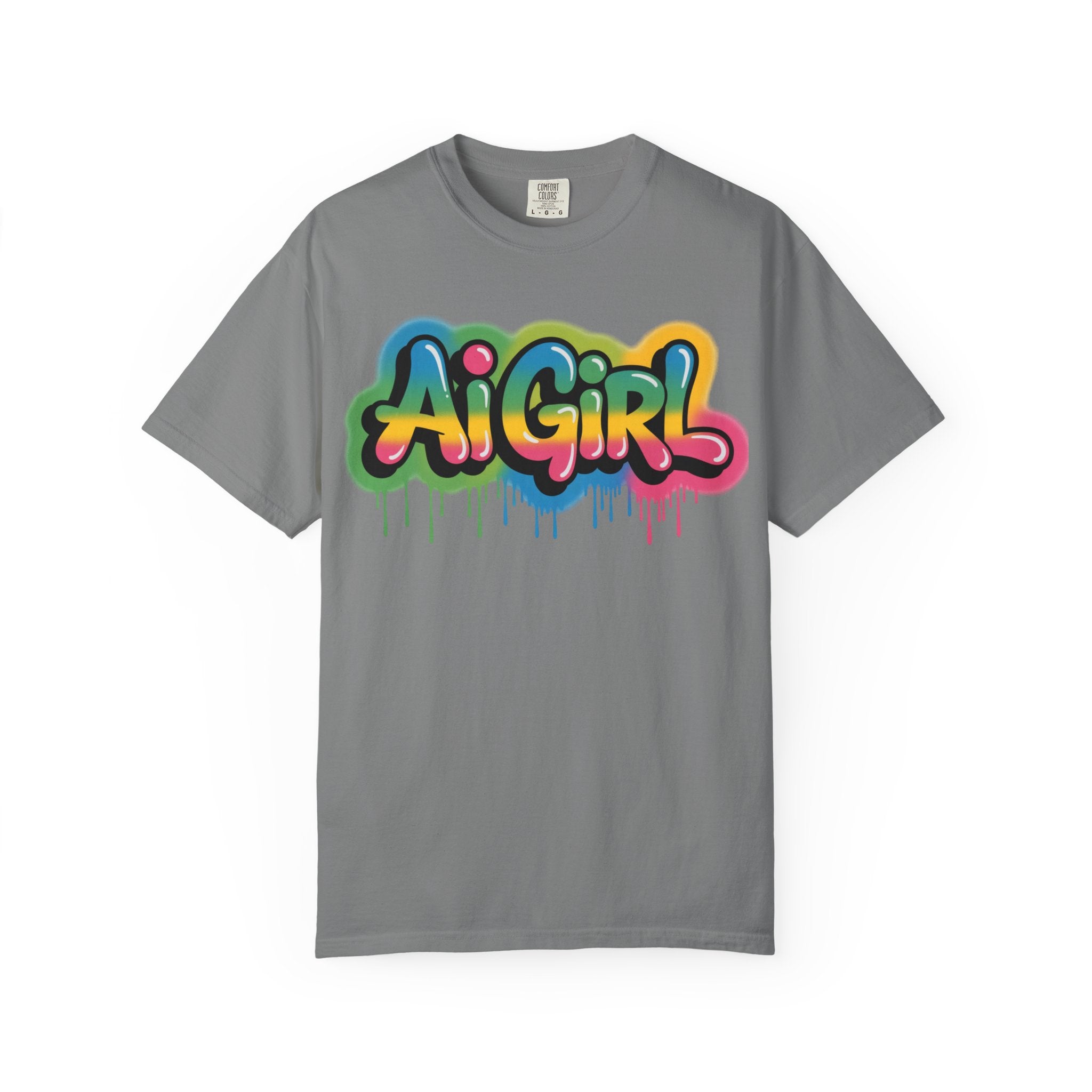 Ai Girl  "Graffiti Glow " Unisex Heavy Blend Garment-Dyed T-shirt