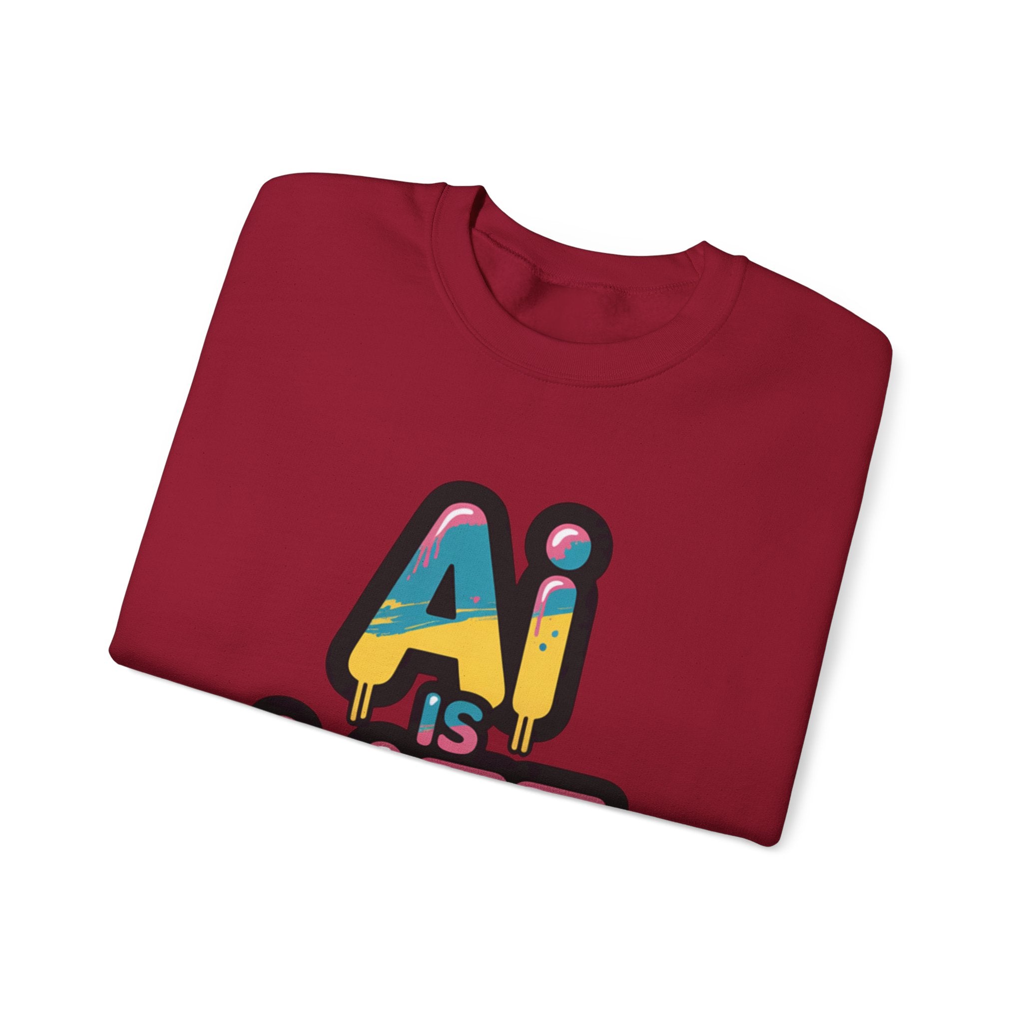 AI IS LIFE " Neon Circuit " Unisex Heavy Blend™ Crewneck Sweatshirt