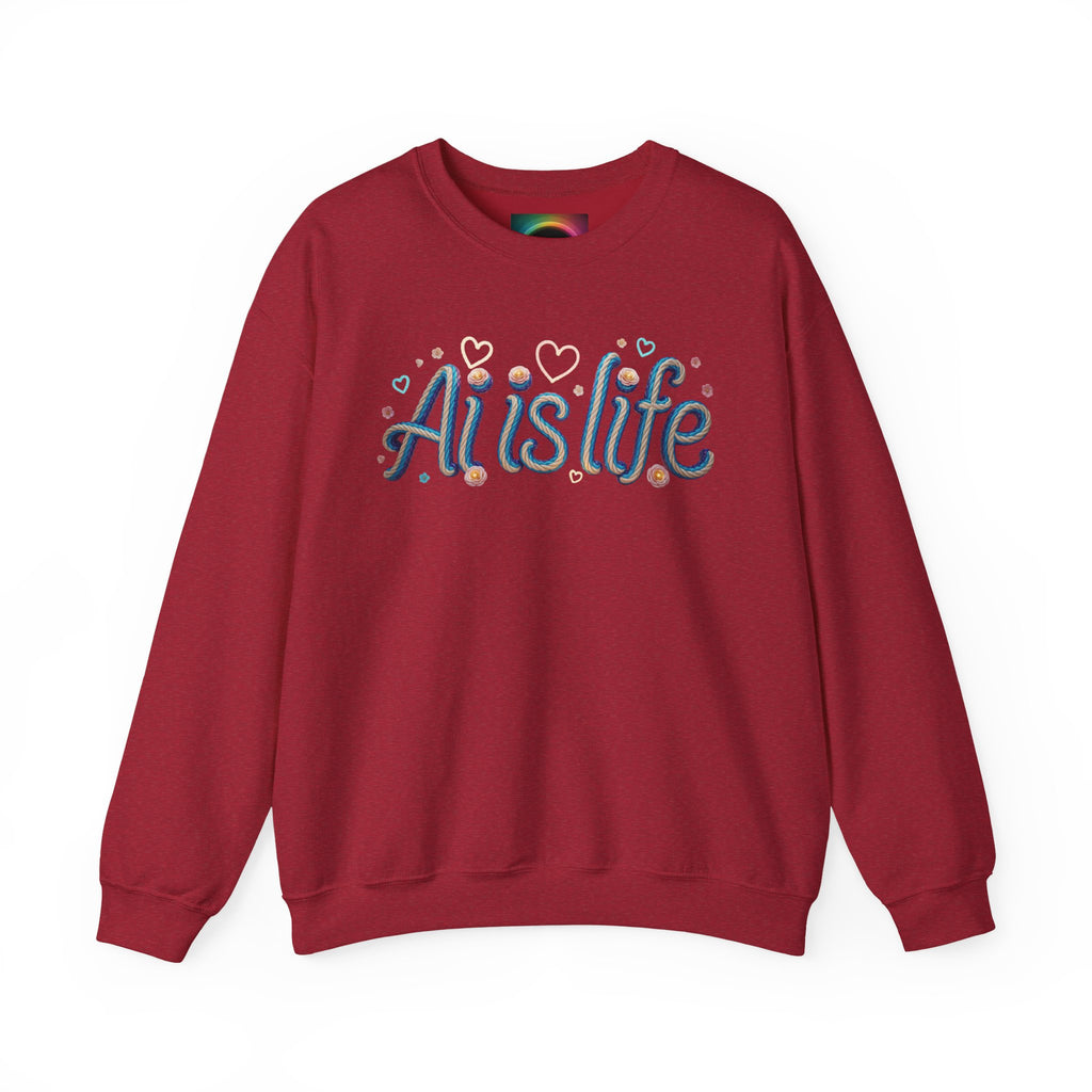AI is LIFE " TWISTED BEAUTY " Retro Script Graphic Pullover for Artists Sweatshirt