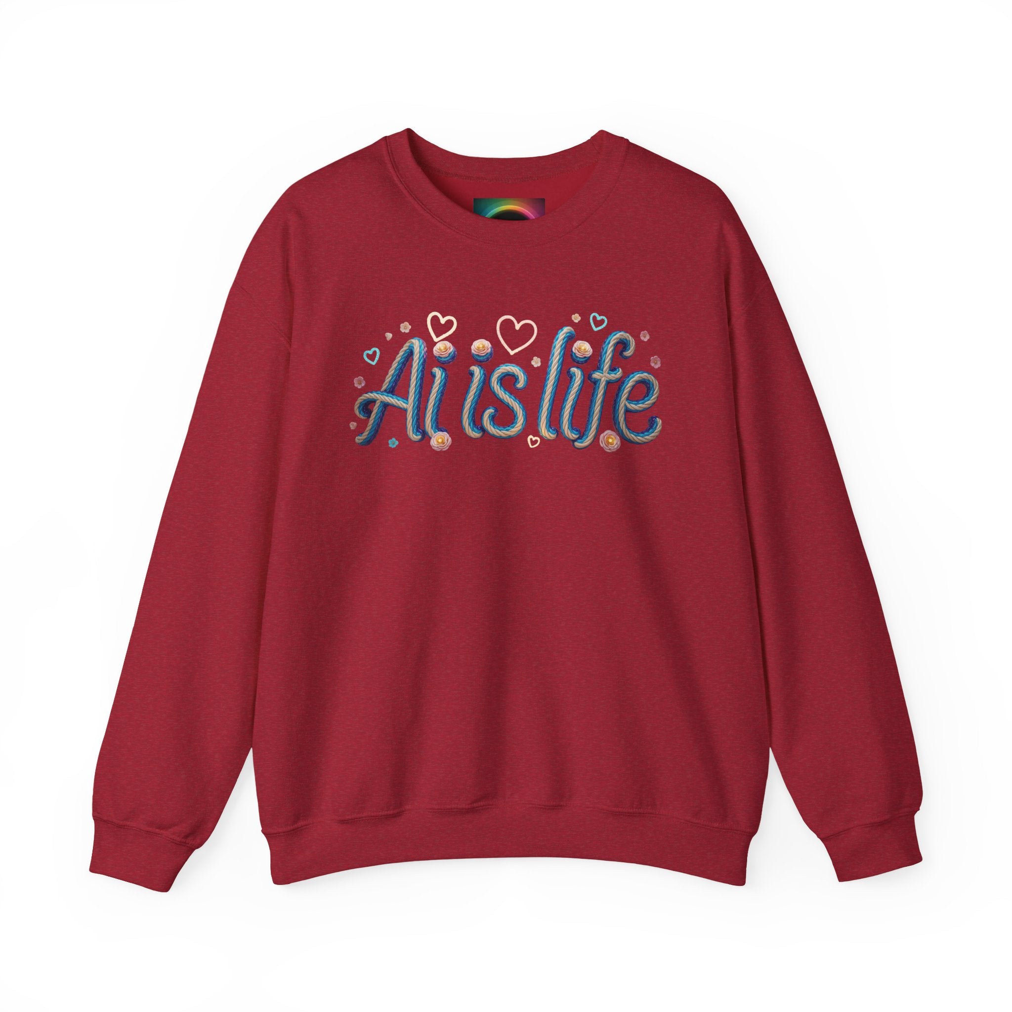 AI is LIFE " TWISTED BEAUTY " Retro Script Graphic Pullover for Artists Sweatshirt
