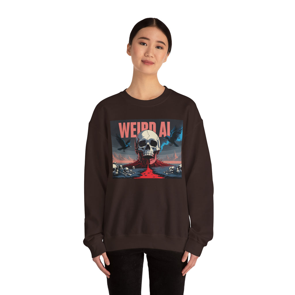 Weird AI  "Skeleton Volcano Edition” Unisex Heavy Blend™ Crewneck Sweatshirt