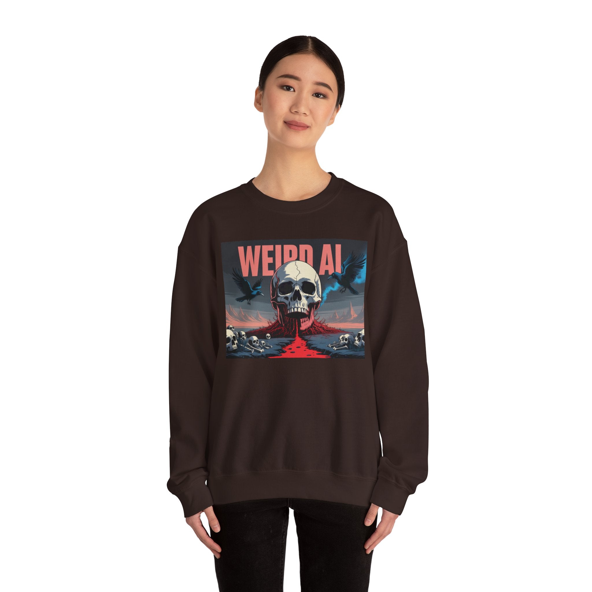 Weird AI  "Skeleton Volcano Edition” Unisex Heavy Blend™ Crewneck Sweatshirt
