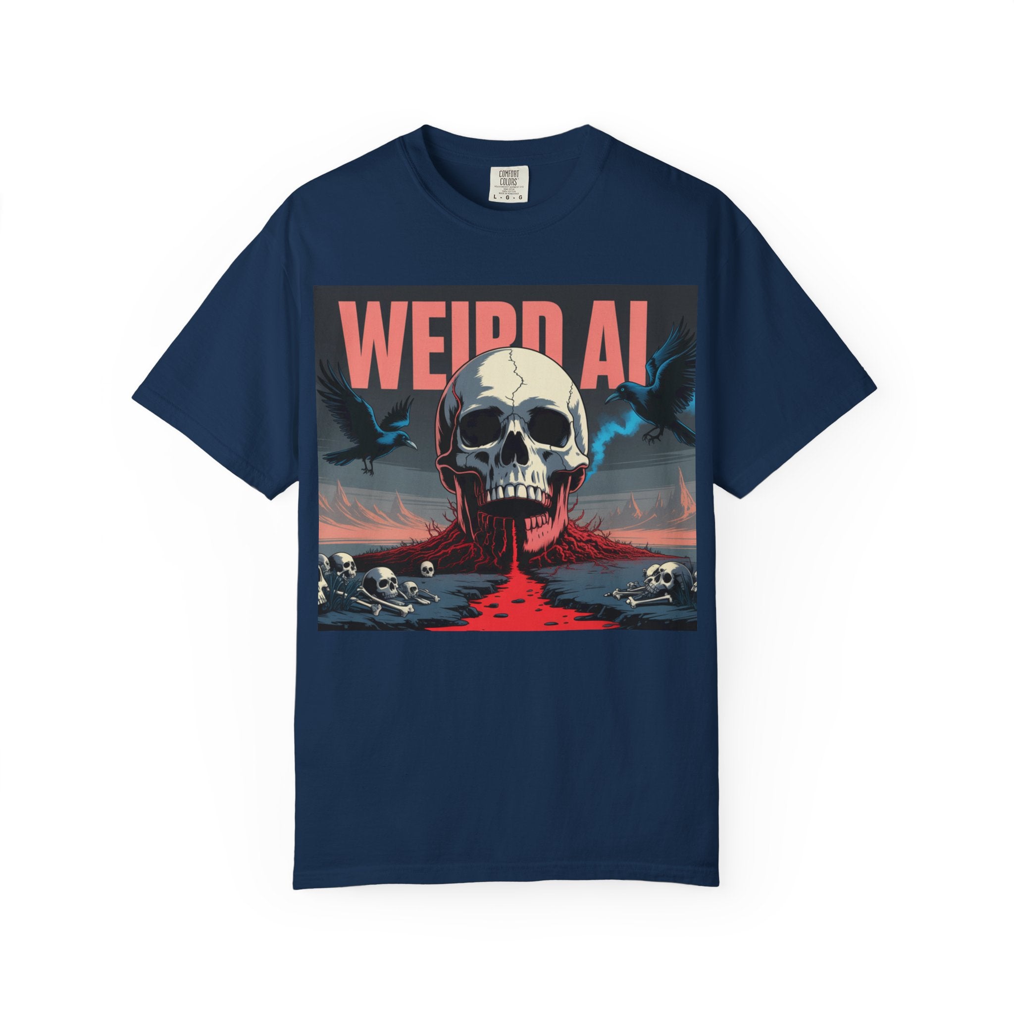 Weird AI  "Skeleton Volcano Edition”  Unisex Garment-Dyed T-shirt