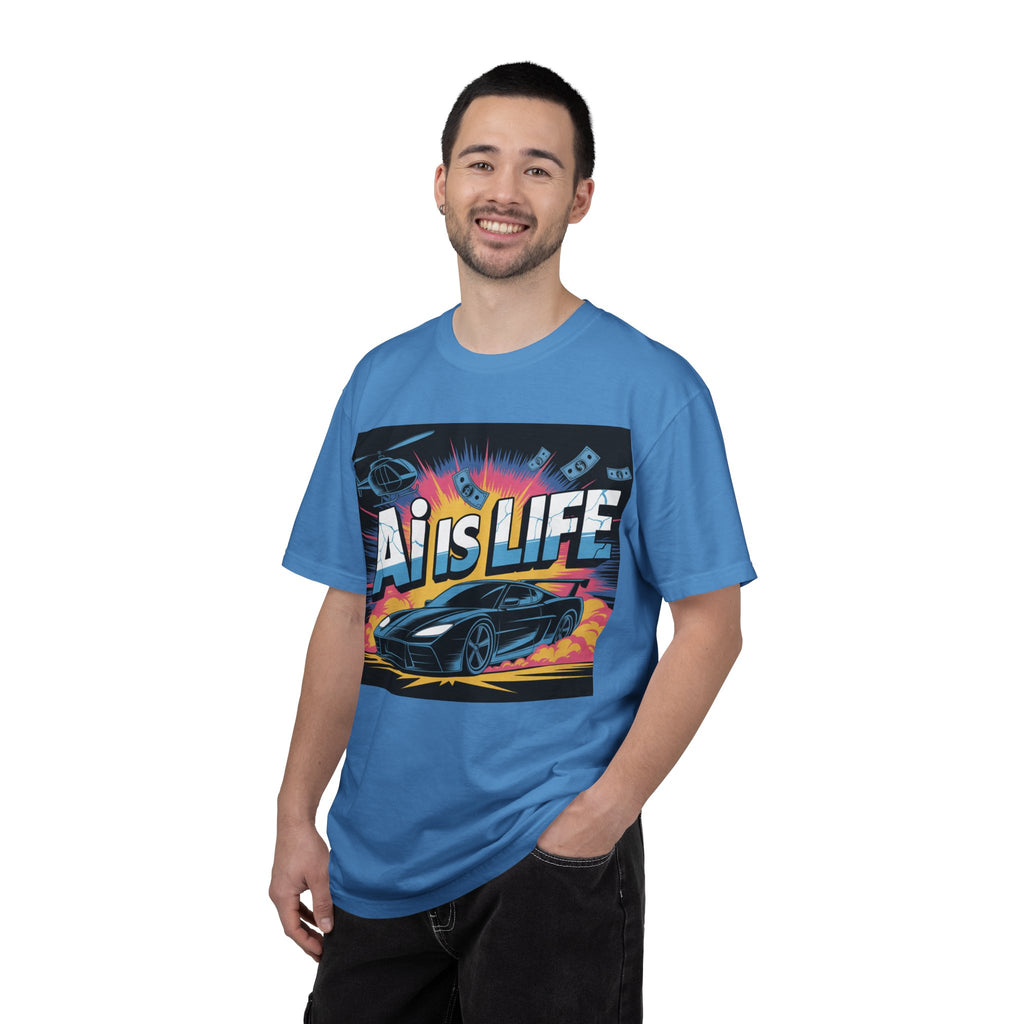 AI Is Life  "Action Mode"  Unisex Garment-Dyed T-shirt