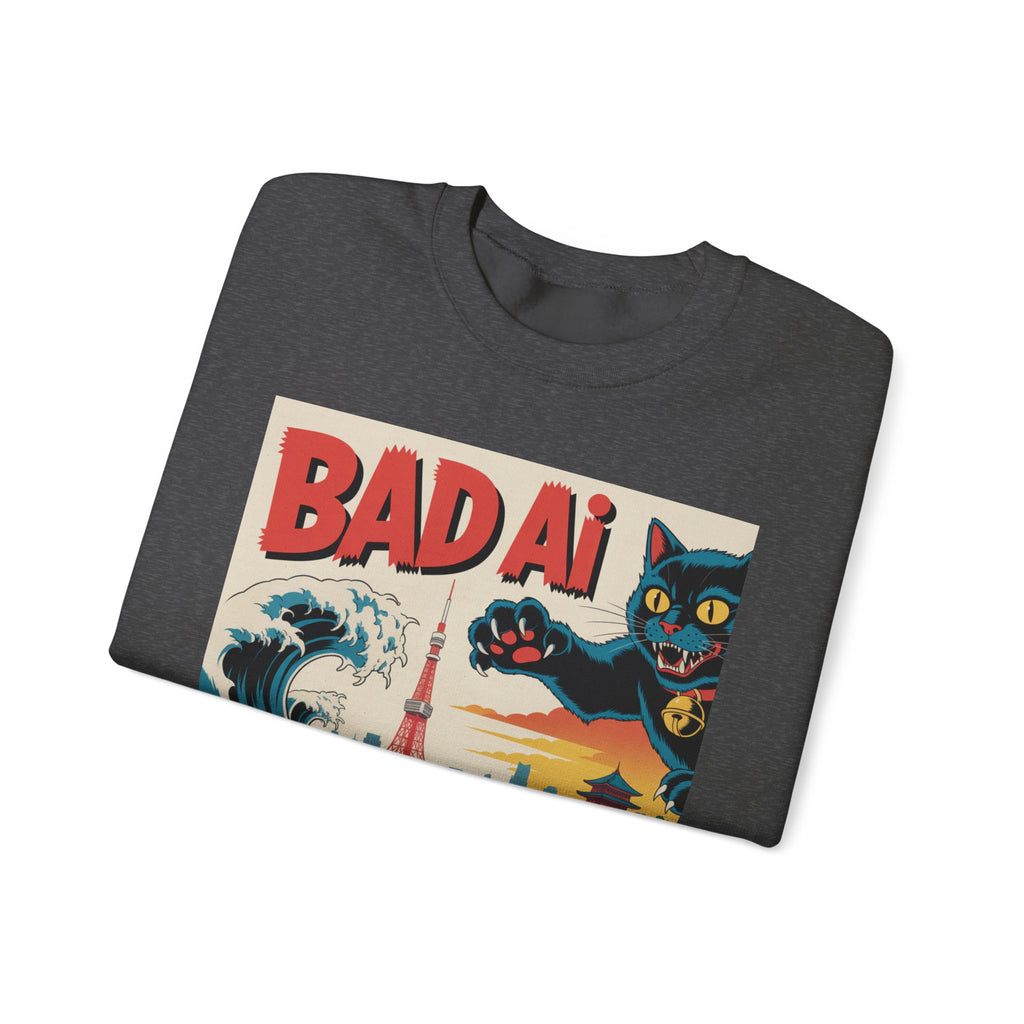 BAD AI  "Kaiju Kitty"  Unisex Heavy Blend™ Crewneck Sweatshirt