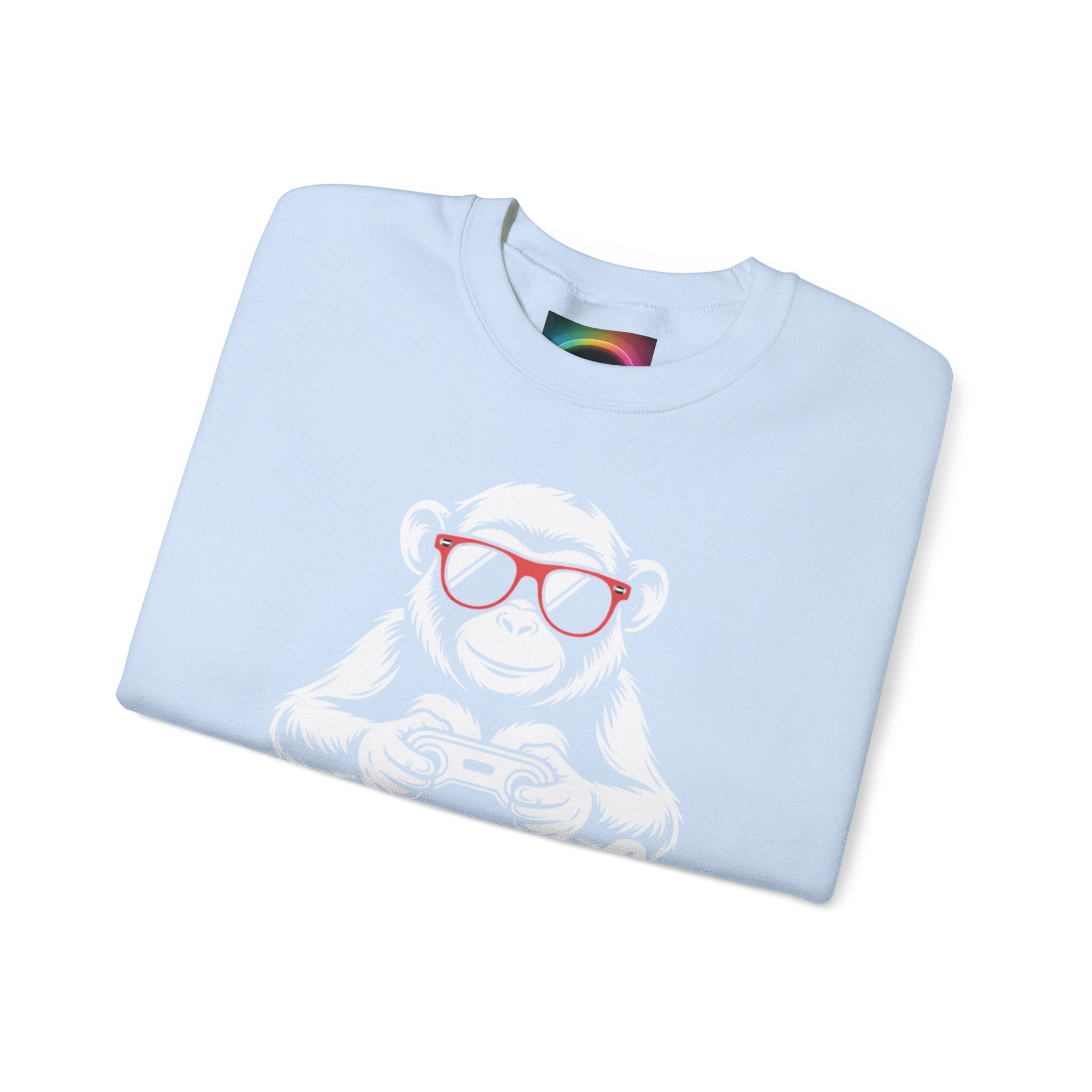 AI Is Life "GAMER CHIMP ELITE" Unisex Graphic Crewneck Sweatshirt