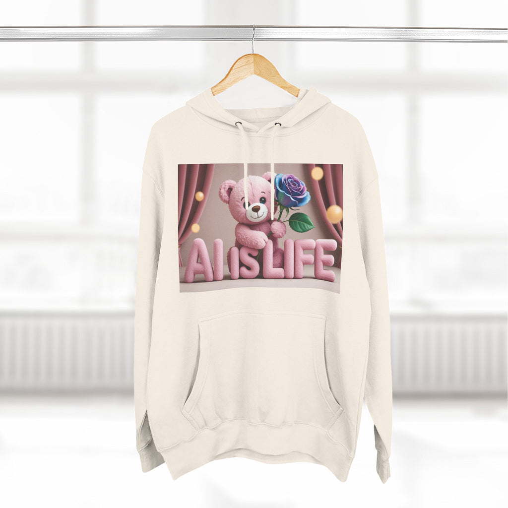 AI IS LIFE  "CUTE CIRCUIT" Three-Panel Fleece Hoodie