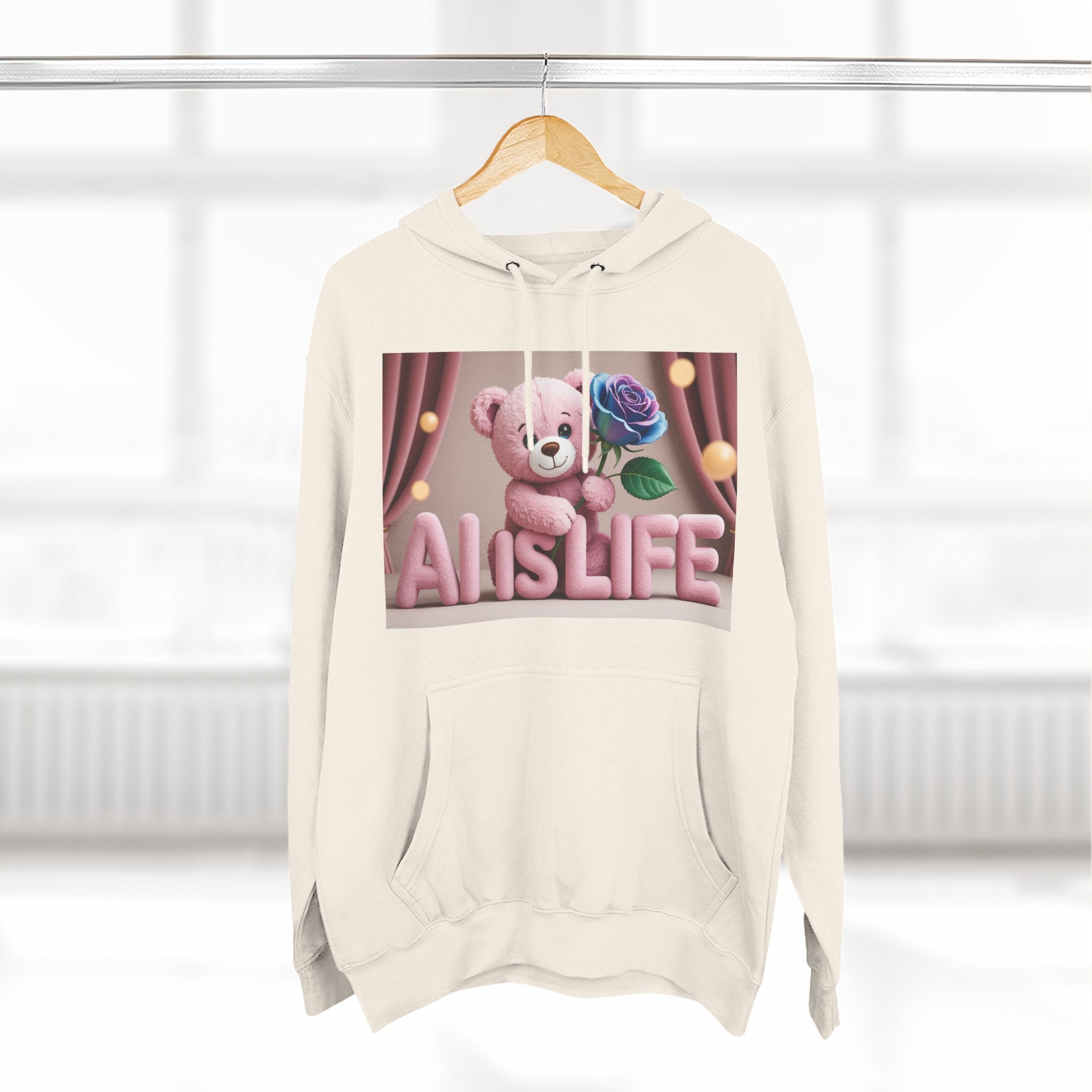 AI IS LIFE  "CUTE CIRCUIT" Three-Panel Fleece Hoodie
