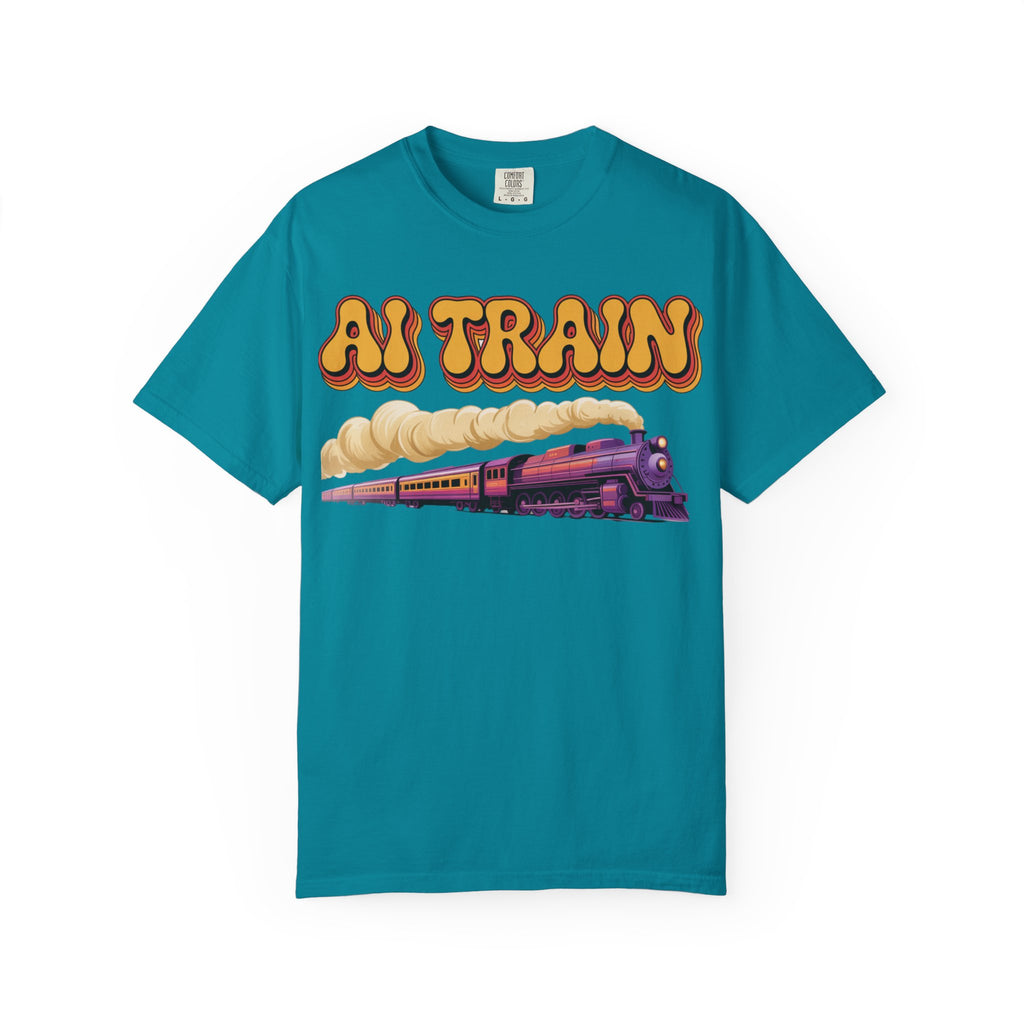AI TRAIN  "Quantum Rail System" Unisex Garment-Dyed T-shirt