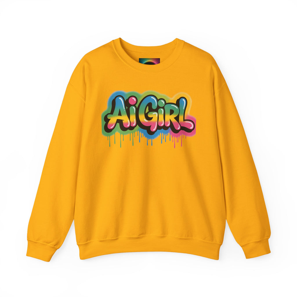 Ai Girl "Graffiti Glow" Unisex Heavy Blend Crewneck Sweatshirt