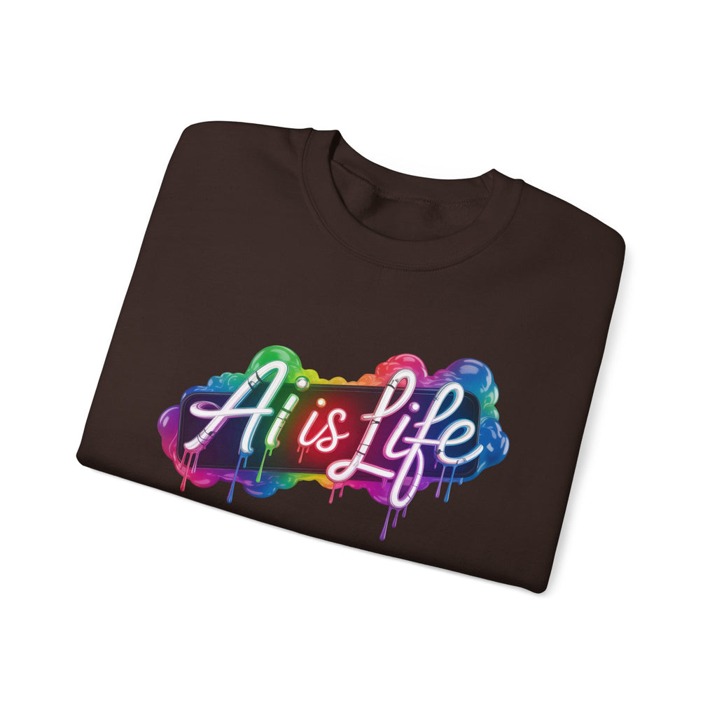 AI is LIFE  “PipeDream Intelligence”  Heavy Blend™ Crewneck Sweatshirt