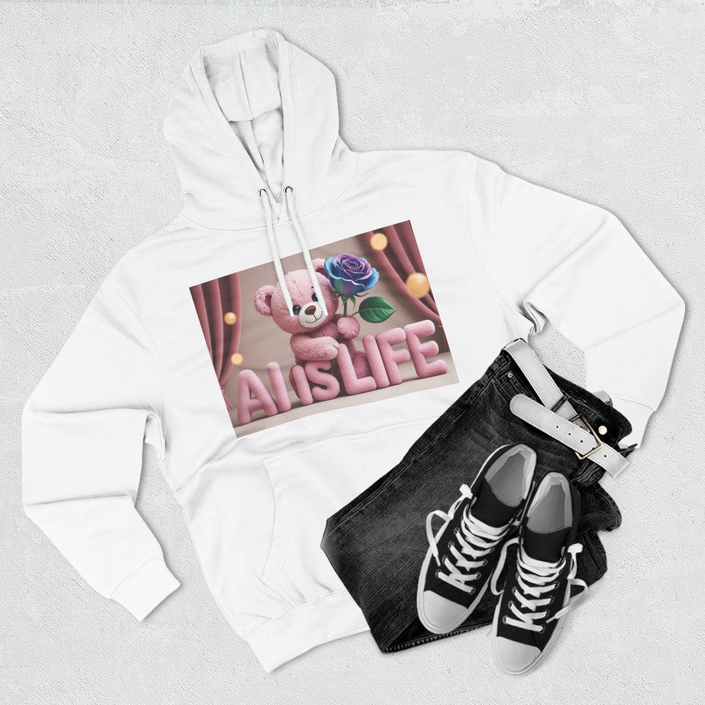 AI IS LIFE  "CUTE CIRCUIT" Three-Panel Fleece Hoodie