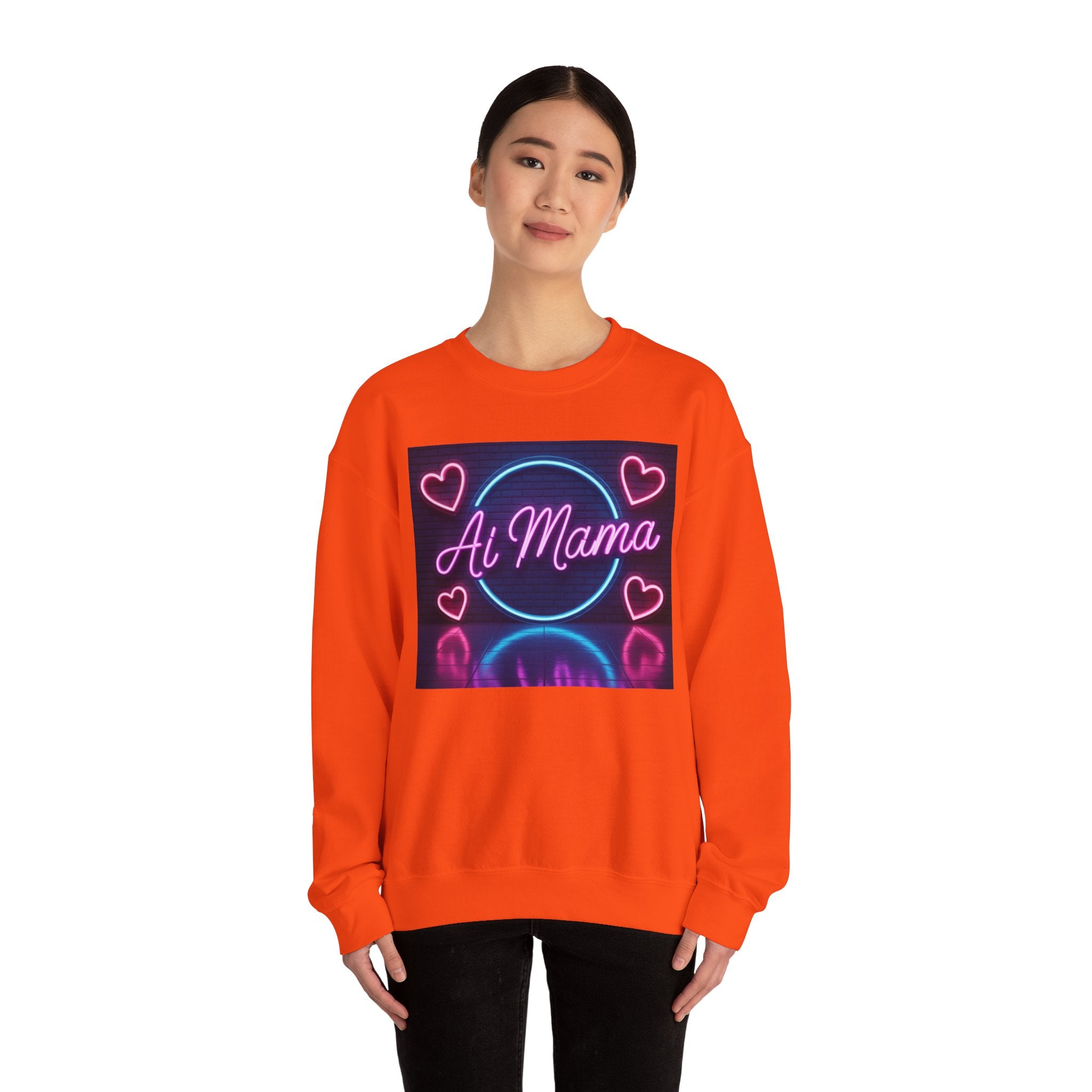 AI MAMA “ Electric Love Loop ” Unisex Heavy Blend™ Crewneck Sweatshirt