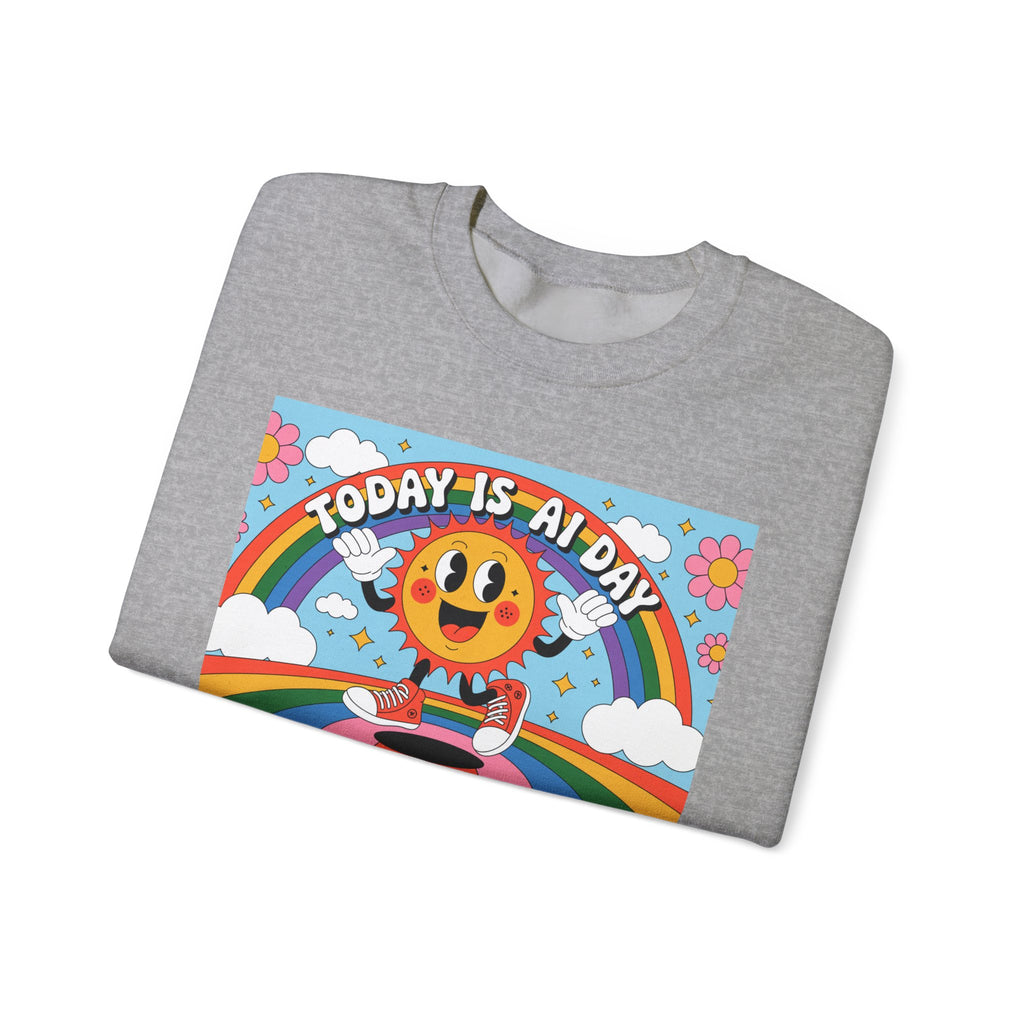 Today Is AI Day  "Sunshine Circuit" Unisex Heavy Blend™ Crewneck Sweatshirt