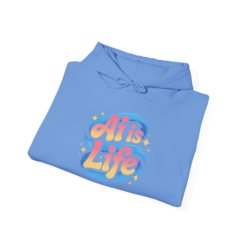 AI is Life "COSMIC SWIRL" — Retro Colorful Graphic Pullover Hoodie