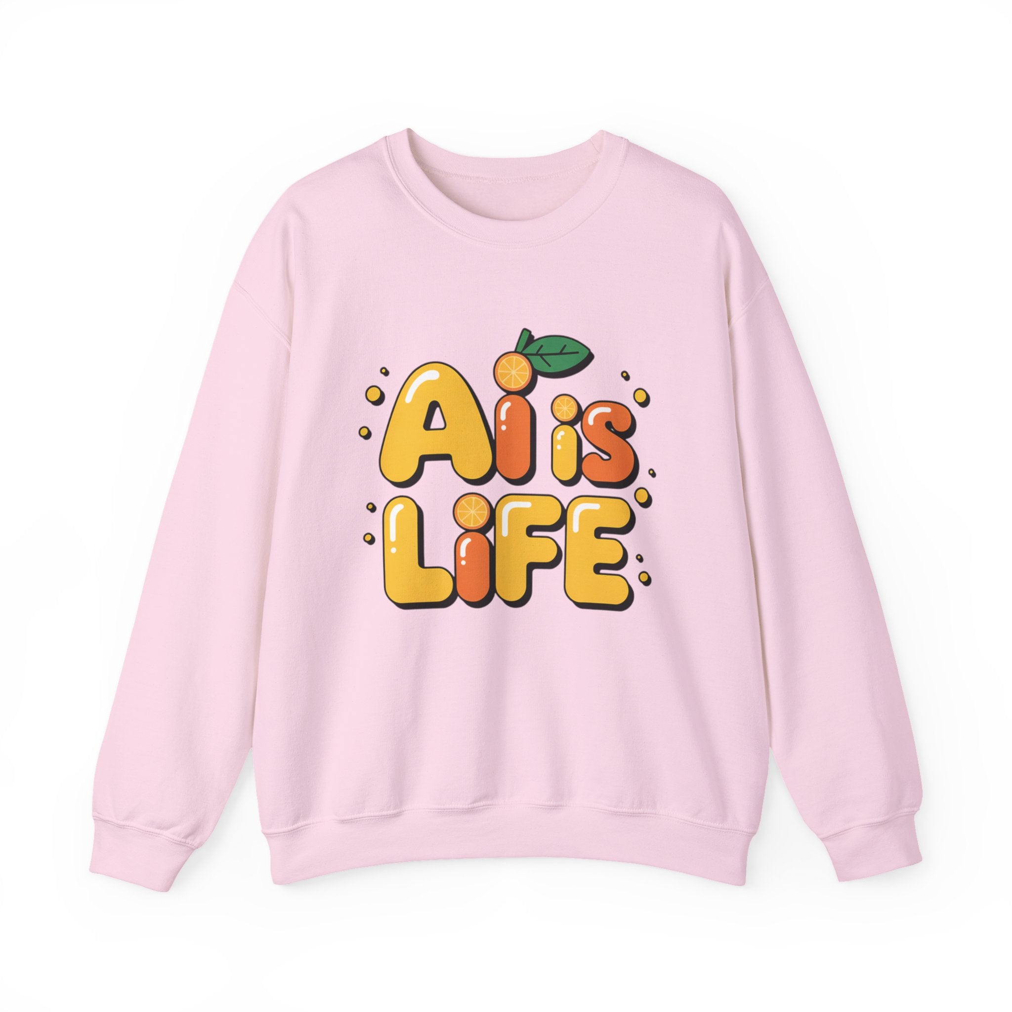 AI is LIFE  "Orange Overclock" Unisex Heavy Blend™ Crewneck Sweatshirt