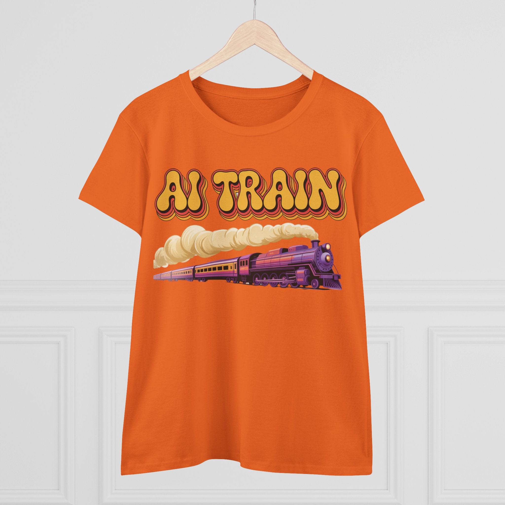 AI TRAIN  "Quantum Rail System" Women's Midweight Cotton Tee