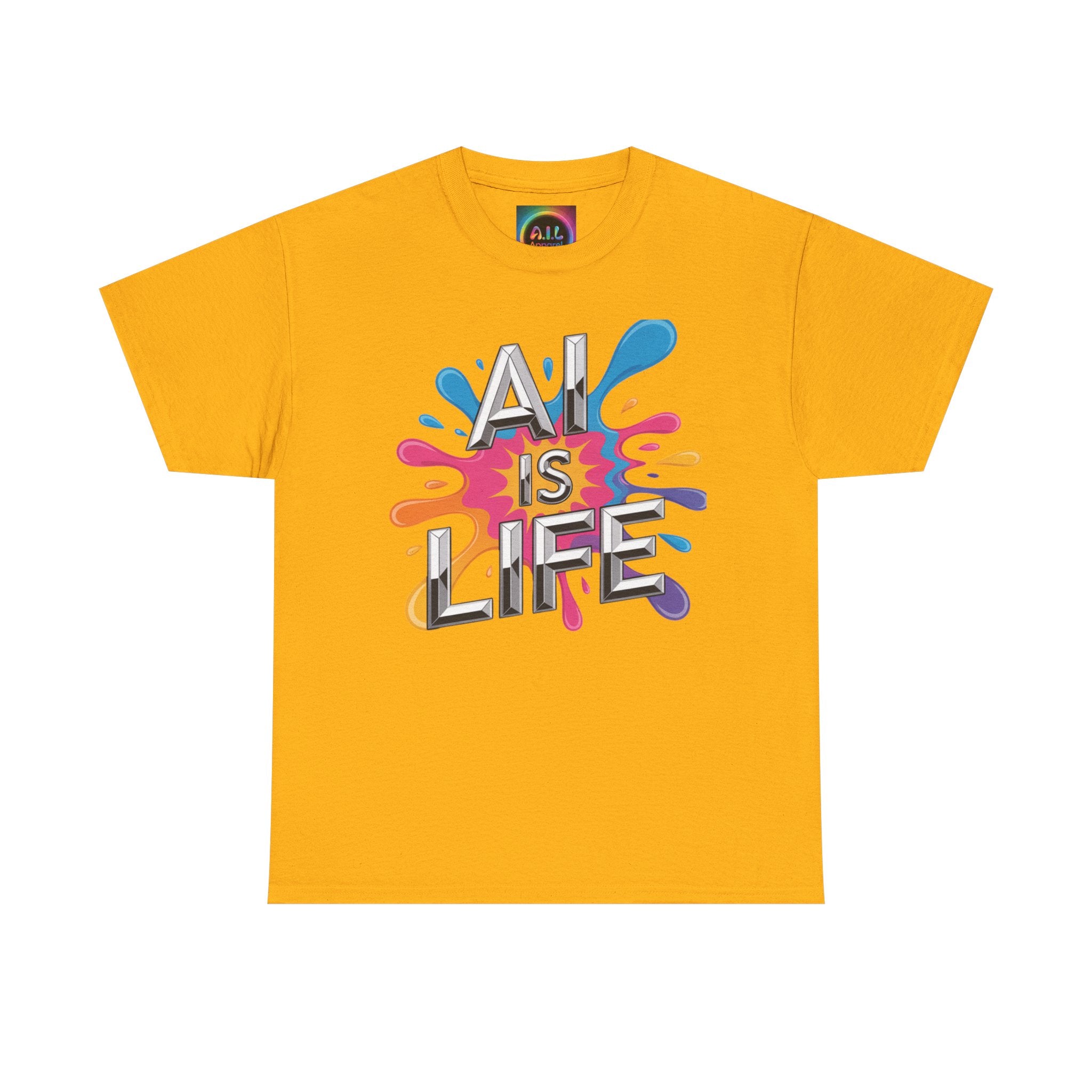 Ail Is Life "CHROME SPLATTER" Colorful Retro Splash Graphic T-Shirt