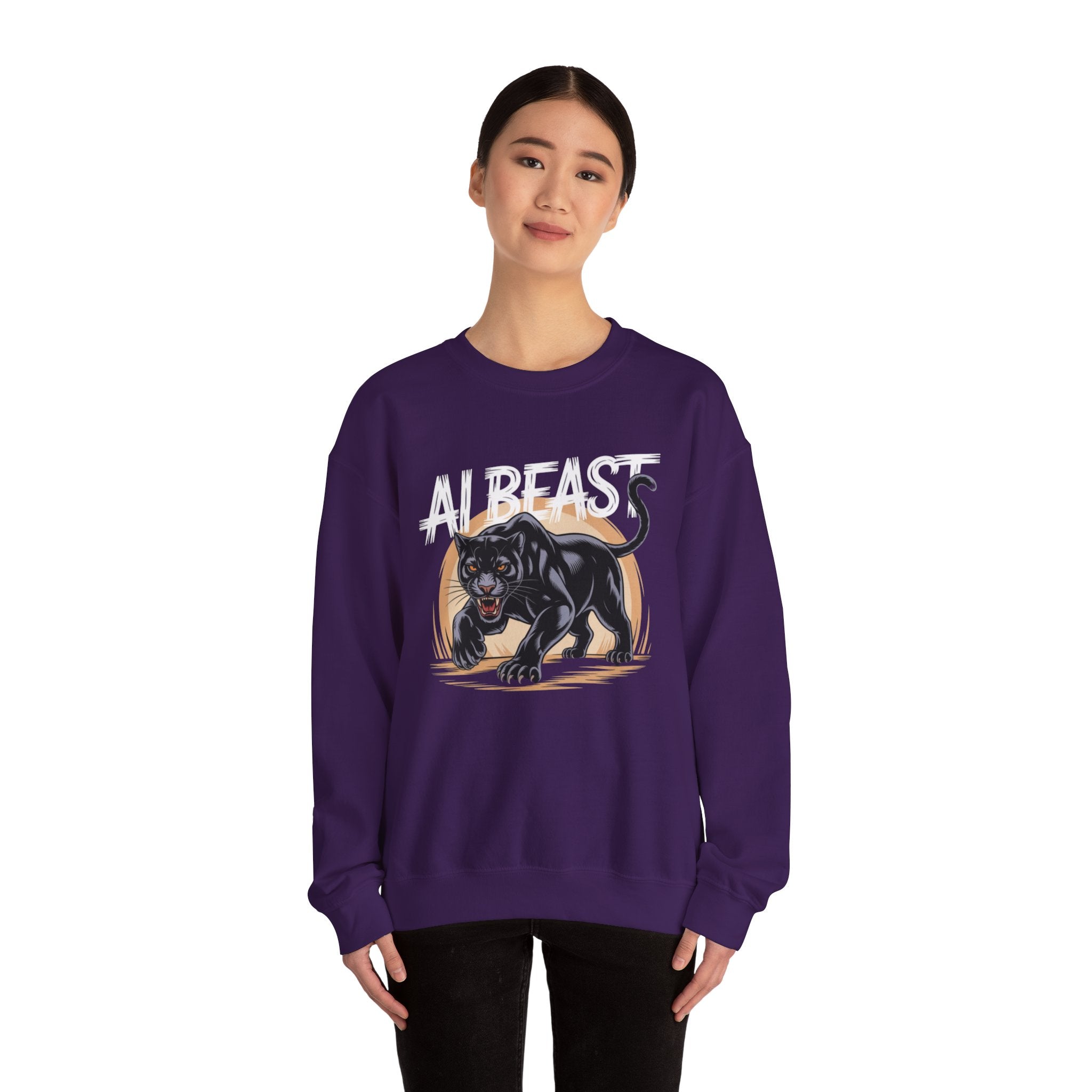 AI BEAST "Midnight Matrix" Unisex Heavy Blend™ Crewneck Sweatshirt