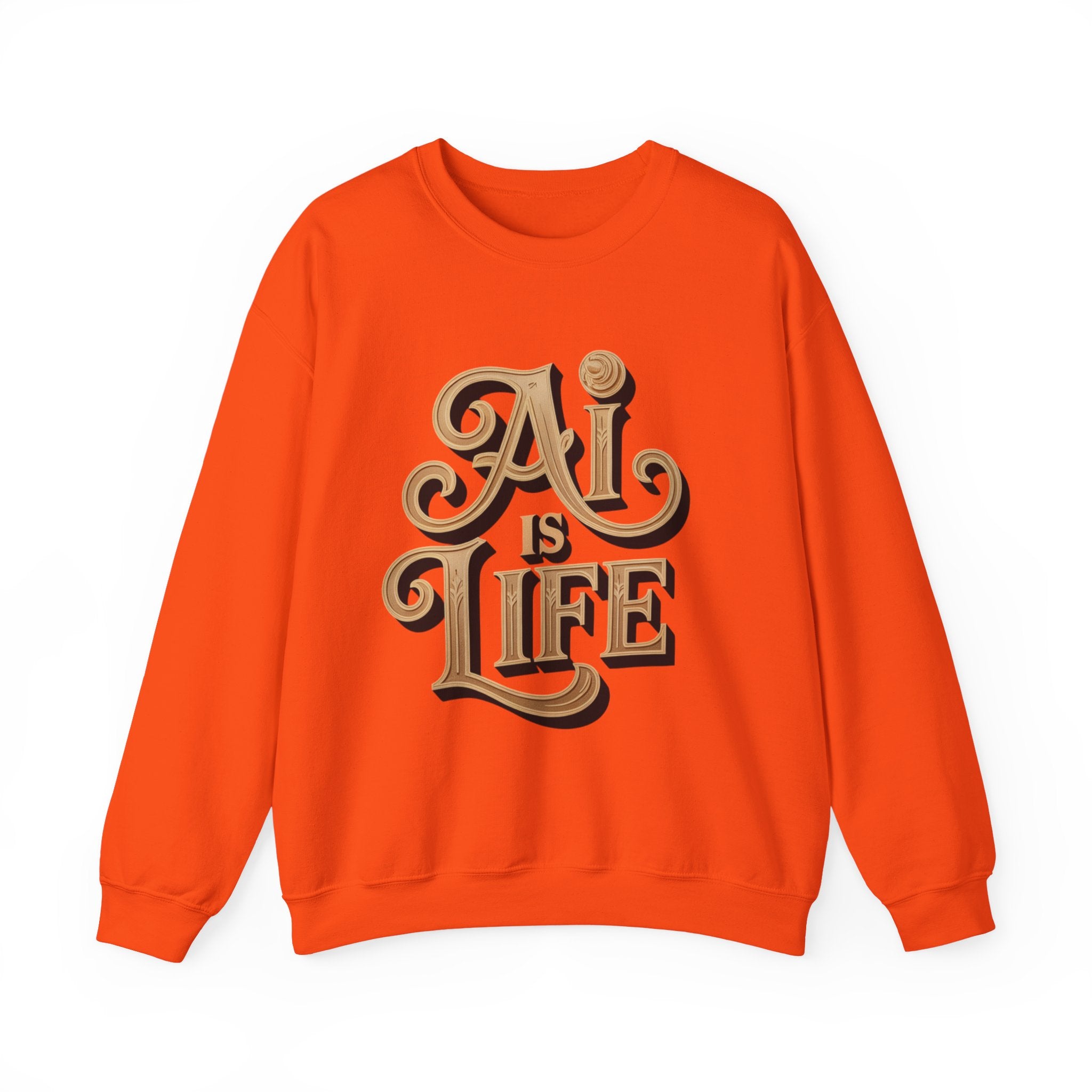 AI IS LIFE  "Golden Neuralwave"  Unisex Heavy Blend™ Crewneck Sweatshirt