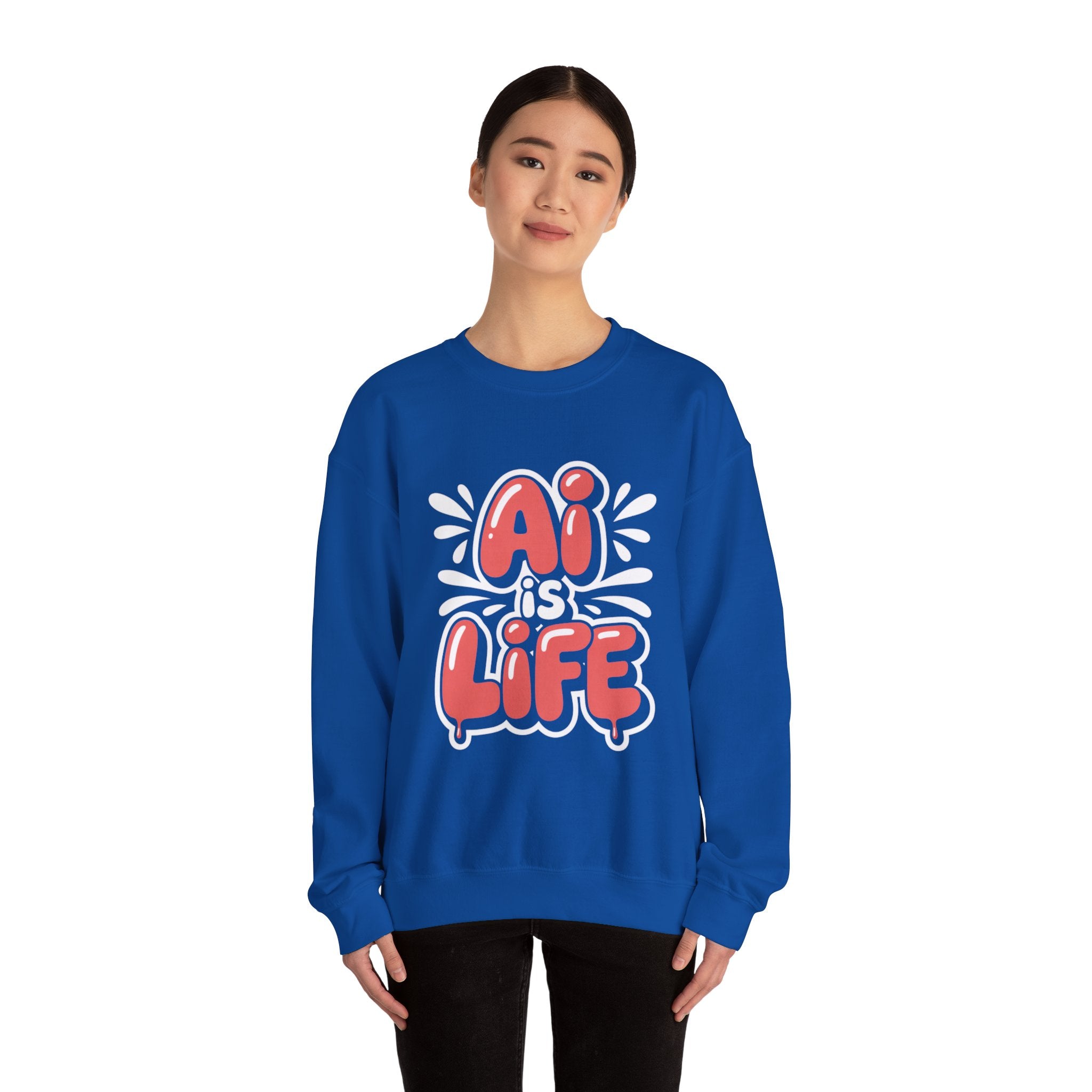 AI IS LIFE  " Neural Pop "  Unisex Heavy Blend™ Crewneck Sweatshirt