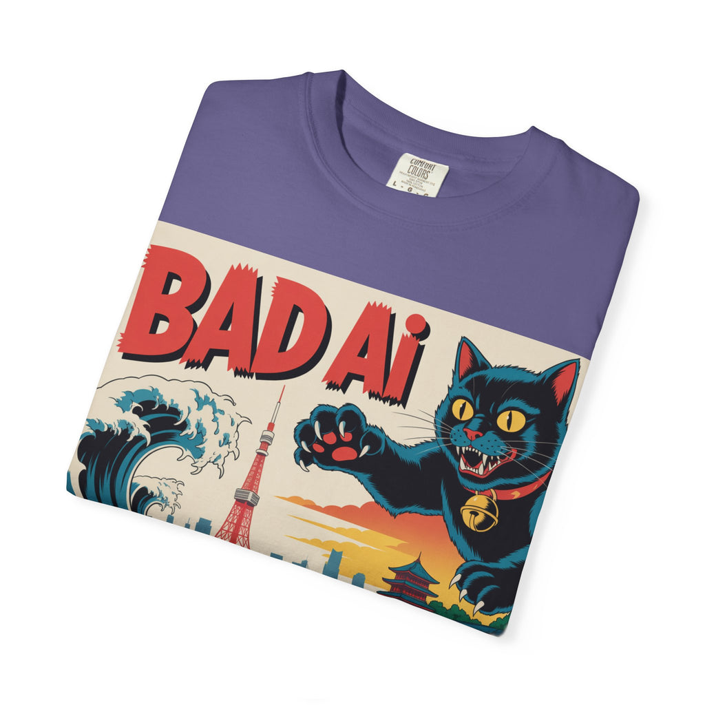 BAD AI  " Kaiju Kitty "  Unisex Garment-Dyed T-shirt
