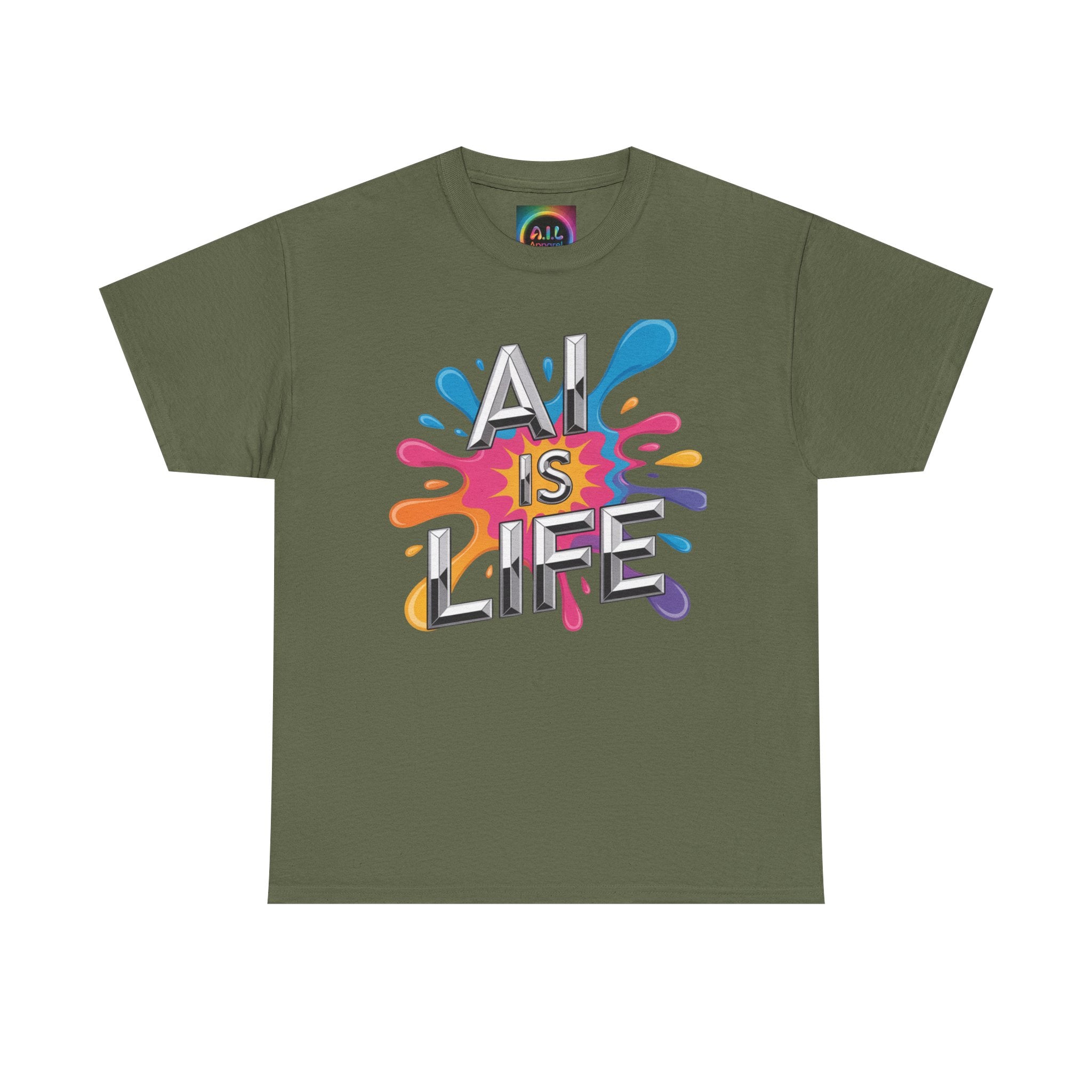 Ail Is Life "CHROME SPLATTER" Colorful Retro Splash Graphic T-Shirt