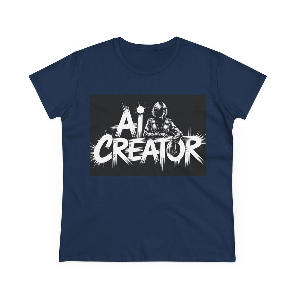 AI Creator  "Digital Rebel" Women's Midweight Cotton Tee