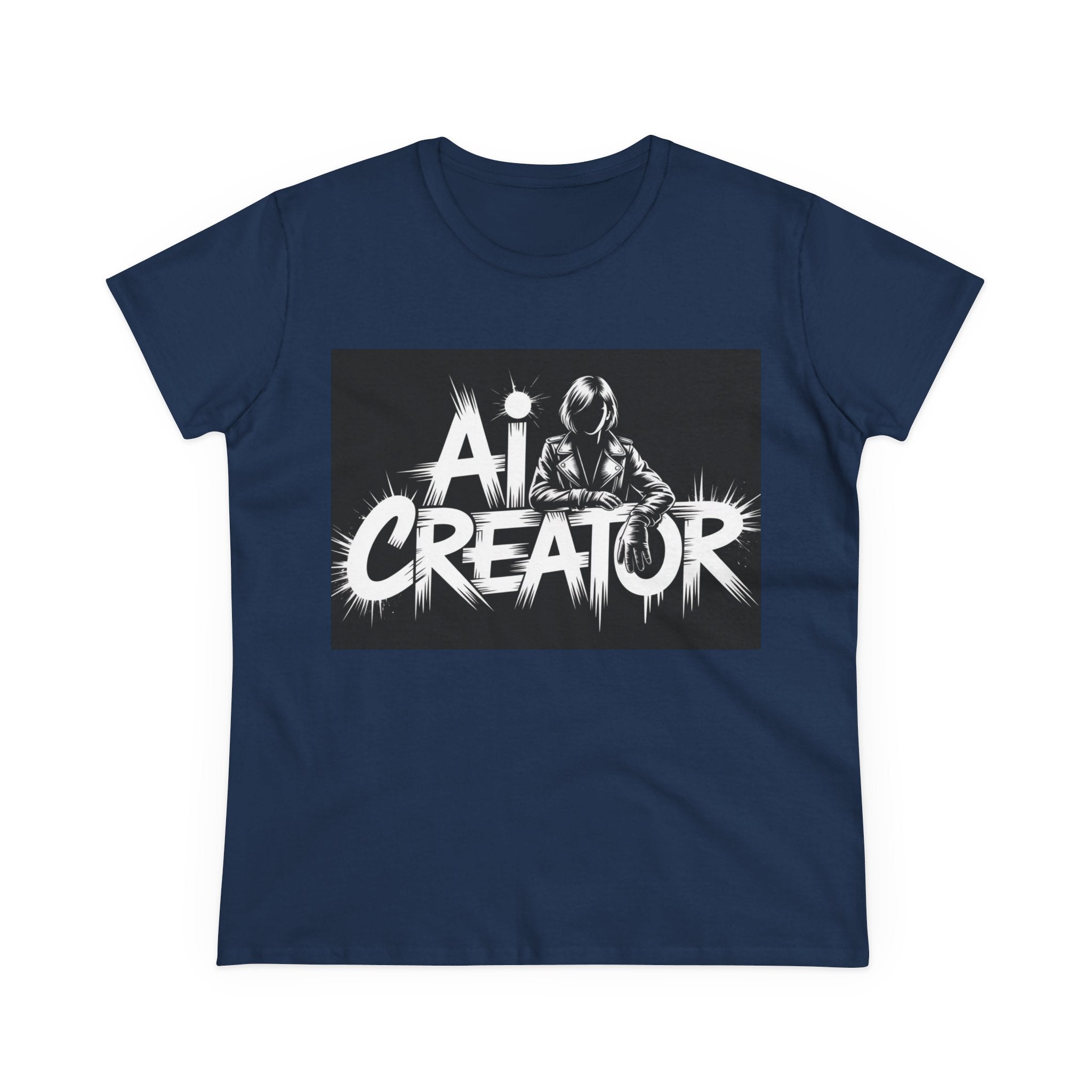 AI Creator  "Digital Rebel" Women's Midweight Cotton Tee