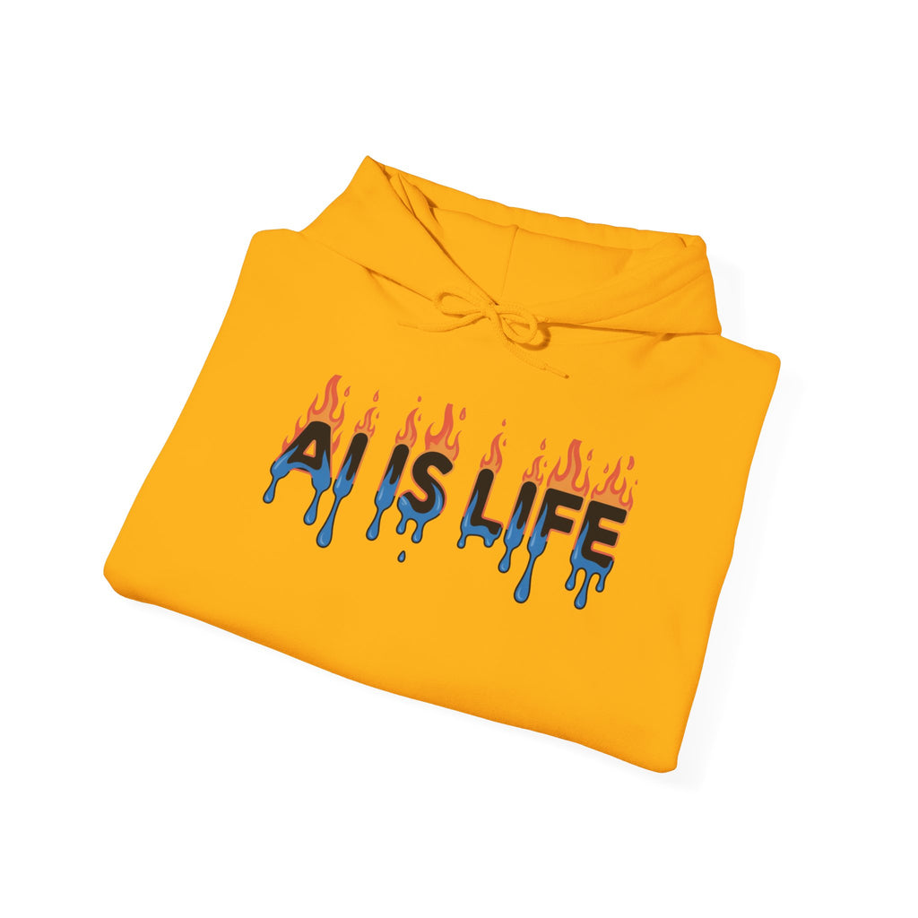 AI IS LIFE   “AI MELTDOWN”  Unisex Heavy Blend™ Hooded Sweatshirt