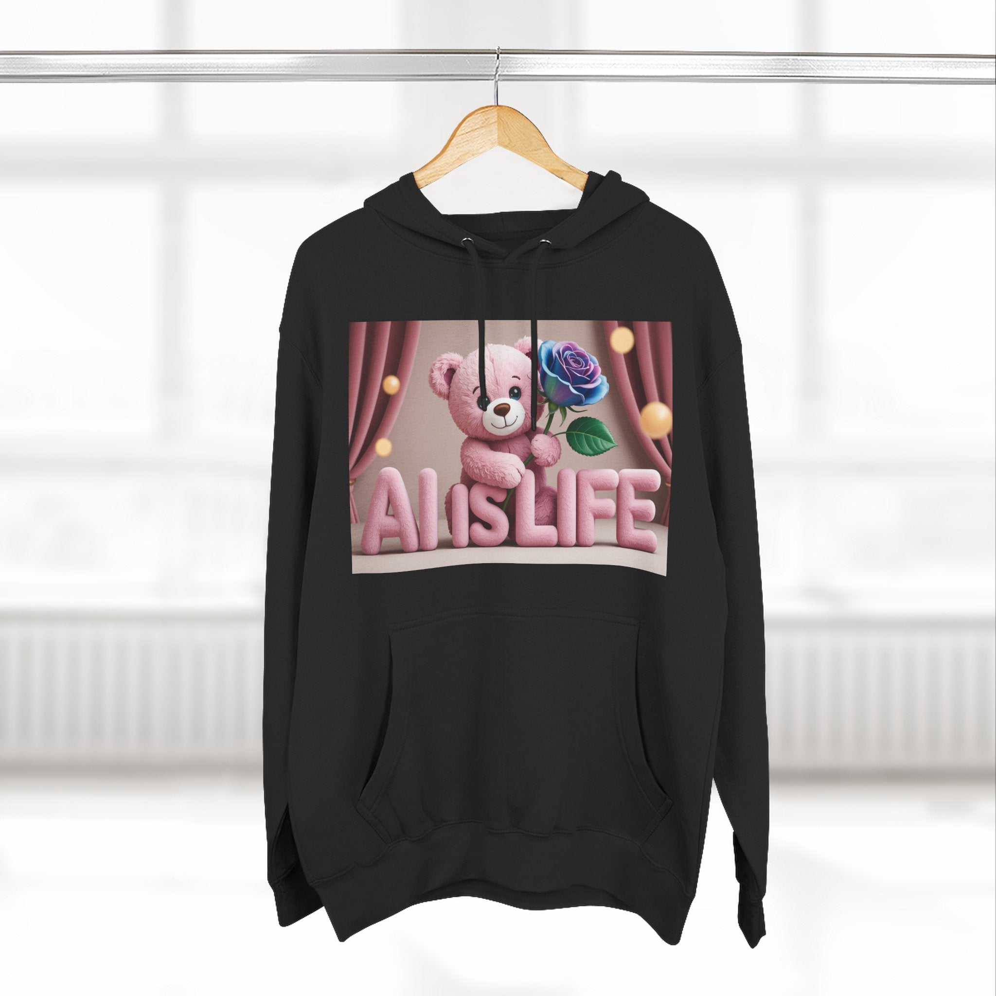 AI IS LIFE  "CUTE CIRCUIT" Three-Panel Fleece Hoodie