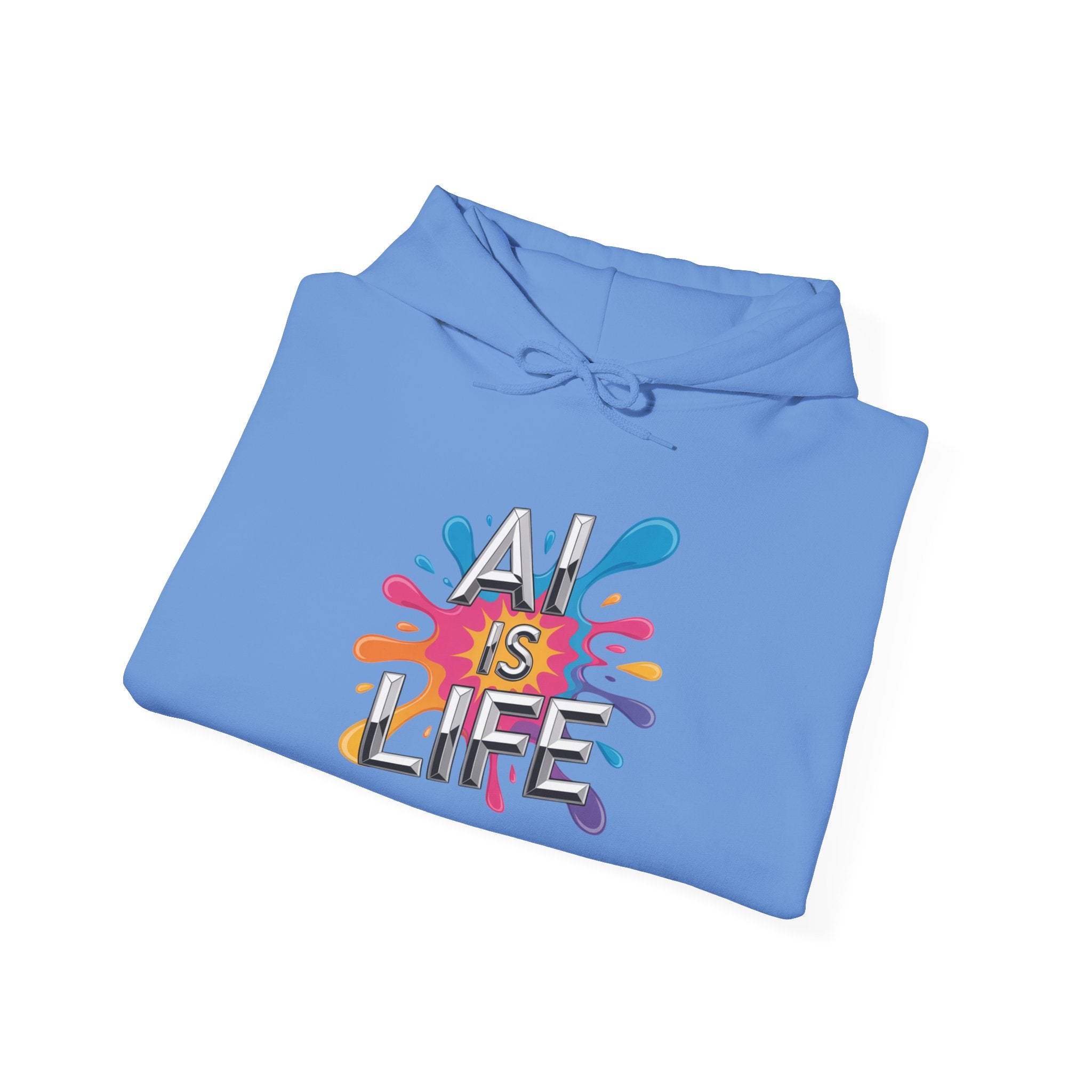 AI is Life "CHROME SPLATTER" Unisex Graphic Pullover Hoodie