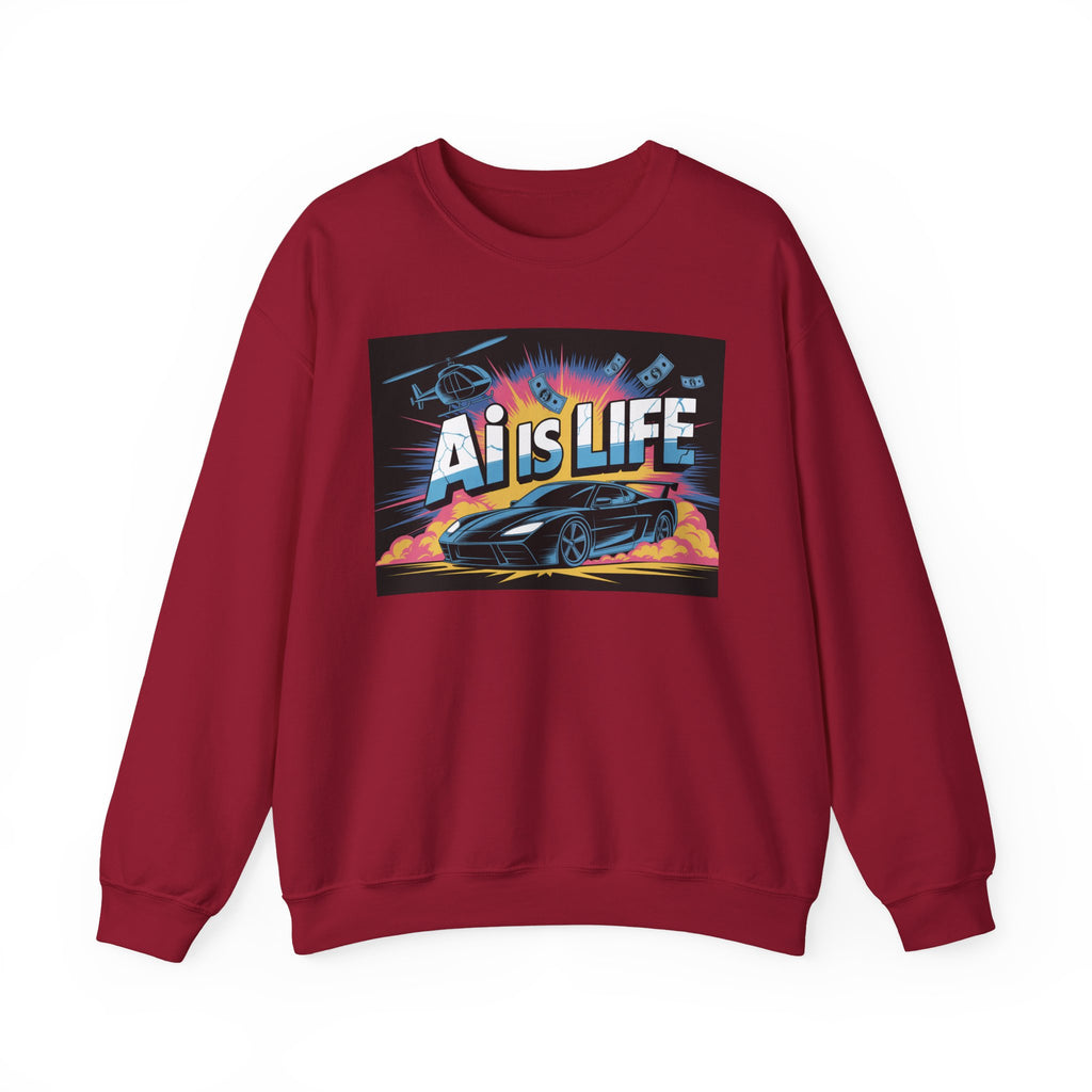 AI Is Life  "Action Mode”  Unisex Heavy Blend™ Crewneck Sweatshirt