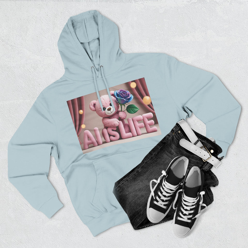 AI IS LIFE  "CUTE CIRCUIT" Three-Panel Fleece Hoodie