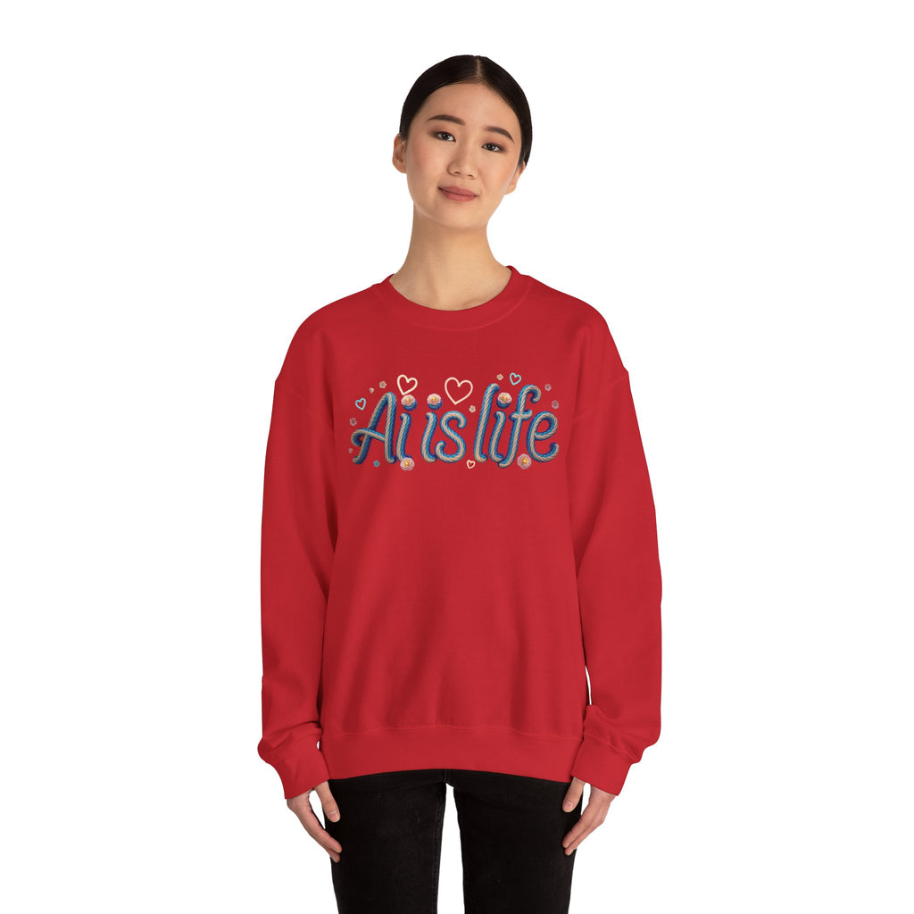 AI is LIFE " TWISTED BEAUTY " Retro Script Graphic Pullover for Artists Sweatshirt