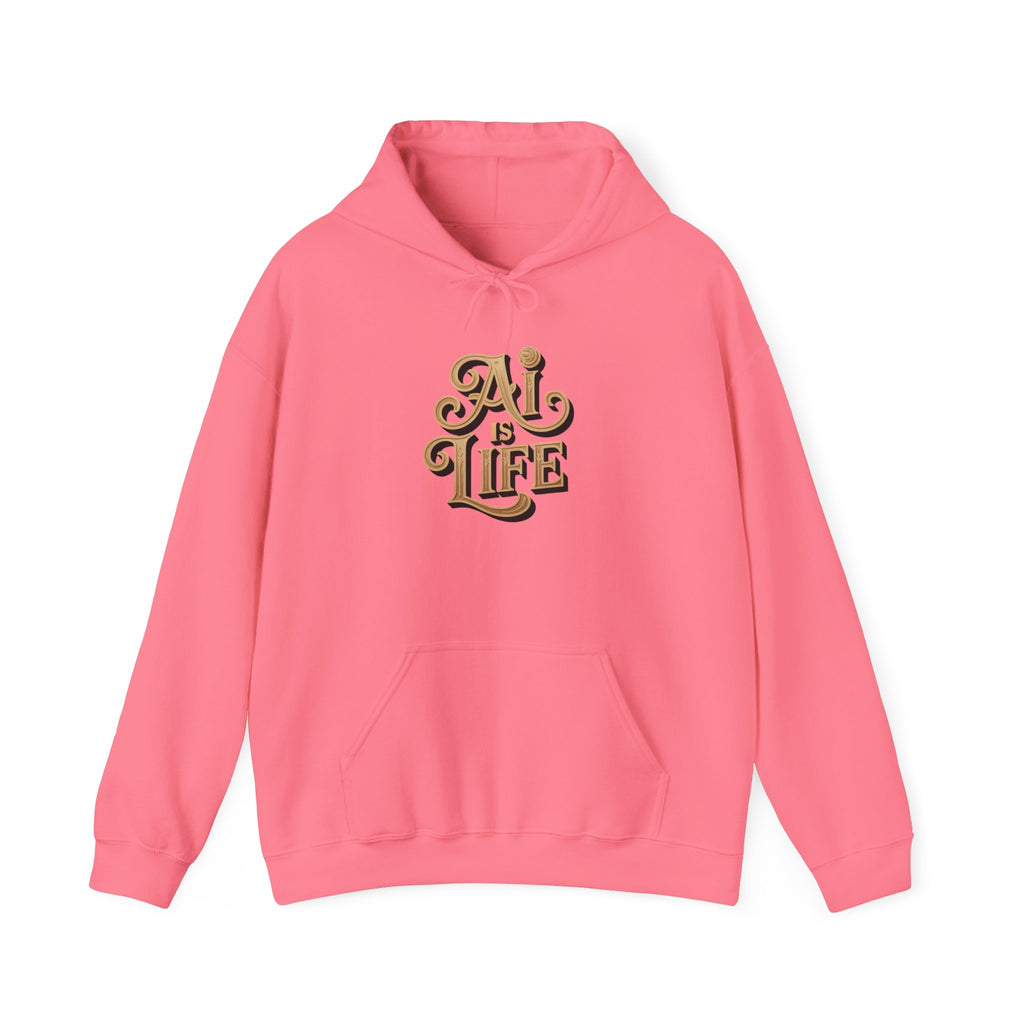 AI IS LIFE  "Golden Neuralwave"  Unisex Heavy Blend™ Hooded Sweatshirt