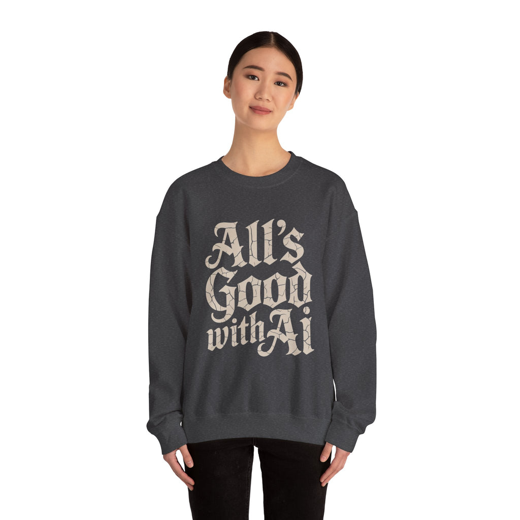 ALL’S GOOD WITH AI “Cracked Code Classic” Unisex Heavy Blend Crewneck Sweatshirt