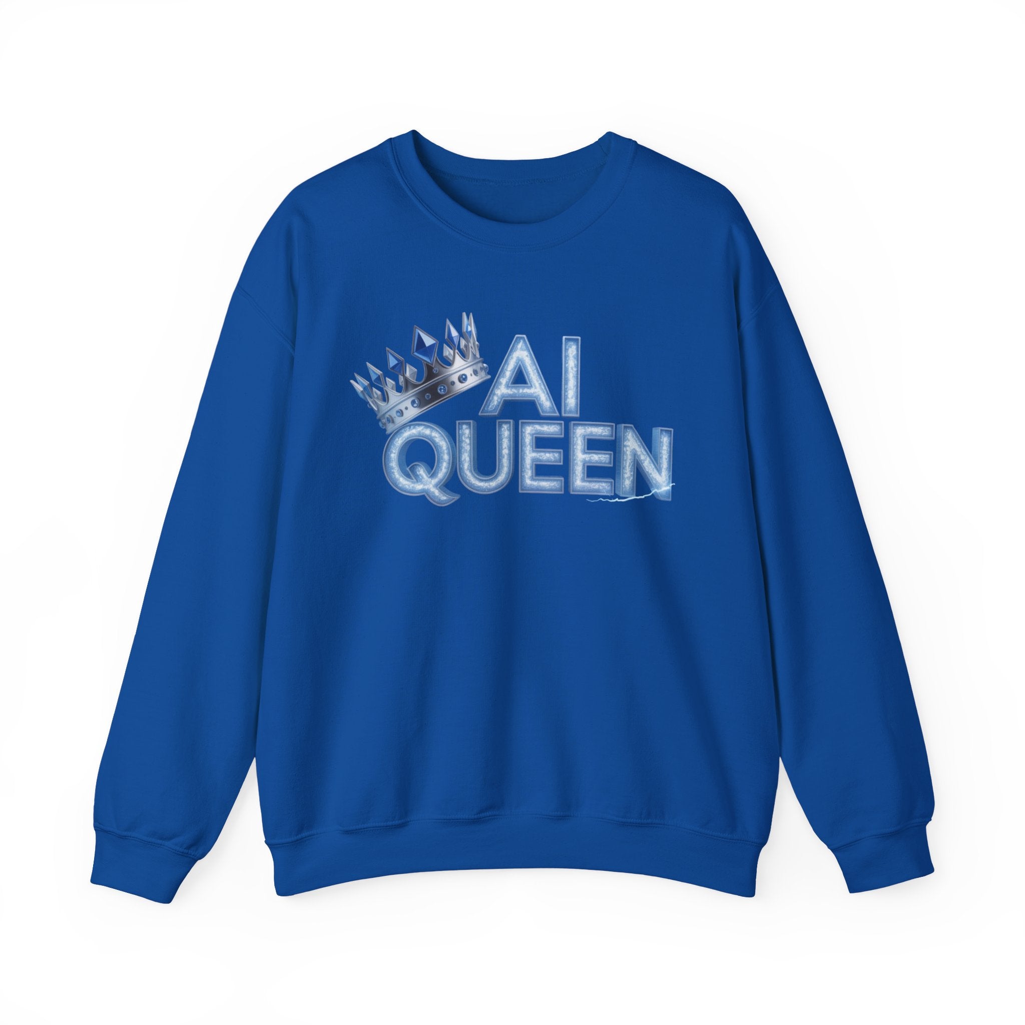 AI Queen "Frost Crown Frequency" Unisex Heavy Blend™ Crewneck Sweatshirt