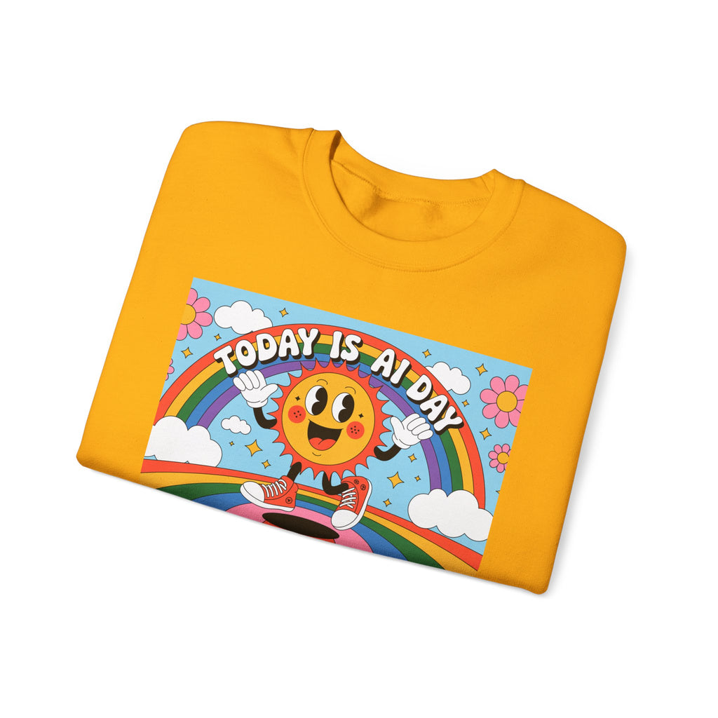 Today Is AI Day  "Sunshine Circuit" Unisex Heavy Blend™ Crewneck Sweatshirt
