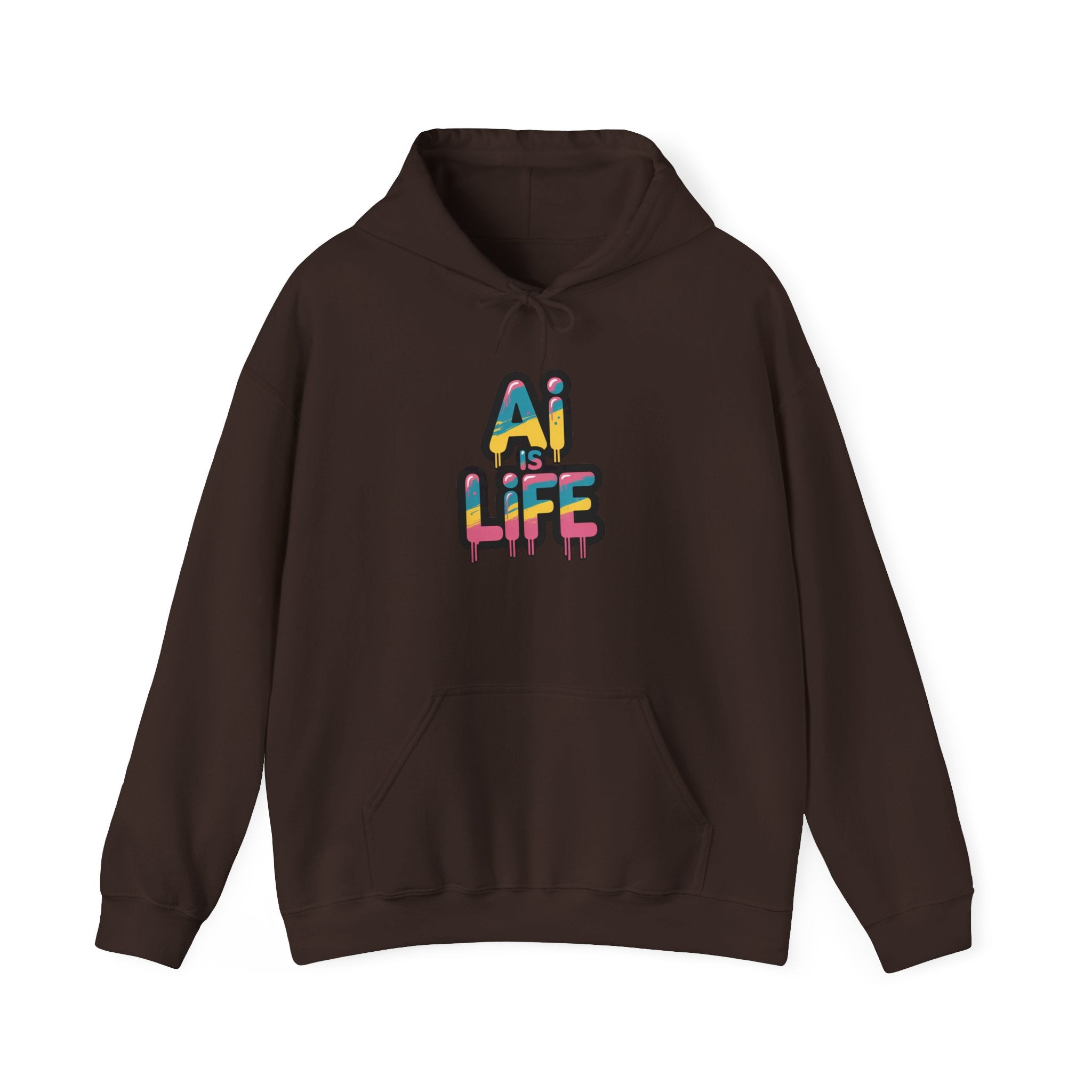 AI IS LIFE " Neon Circuit "  Unisex Heavy Blend™ Hooded Sweatshirt