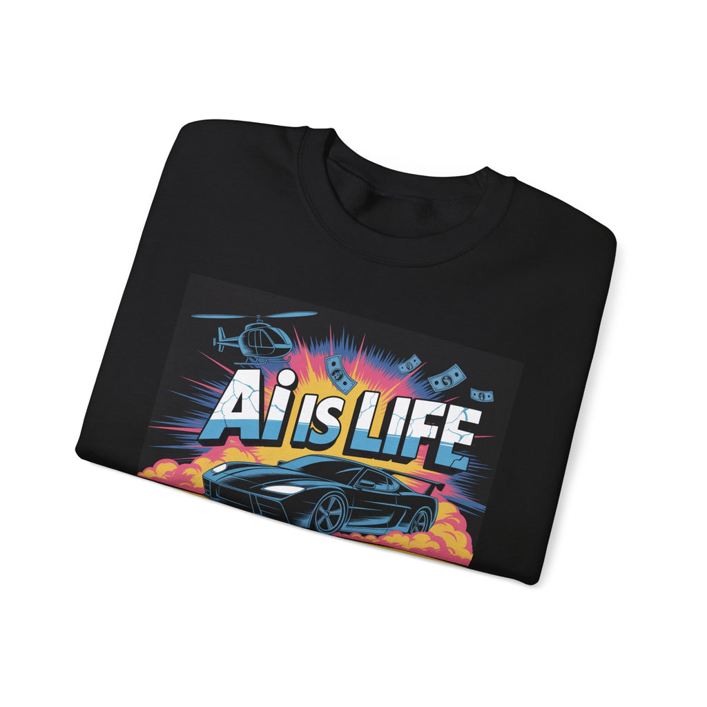 AI Is Life  "Action Mode”  Unisex Heavy Blend™ Crewneck Sweatshirt