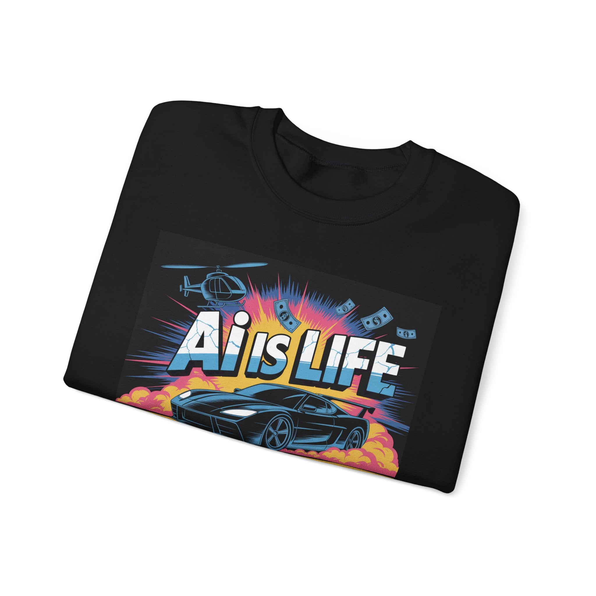 AI Is Life  "Action Mode”  Unisex Heavy Blend™ Crewneck Sweatshirt