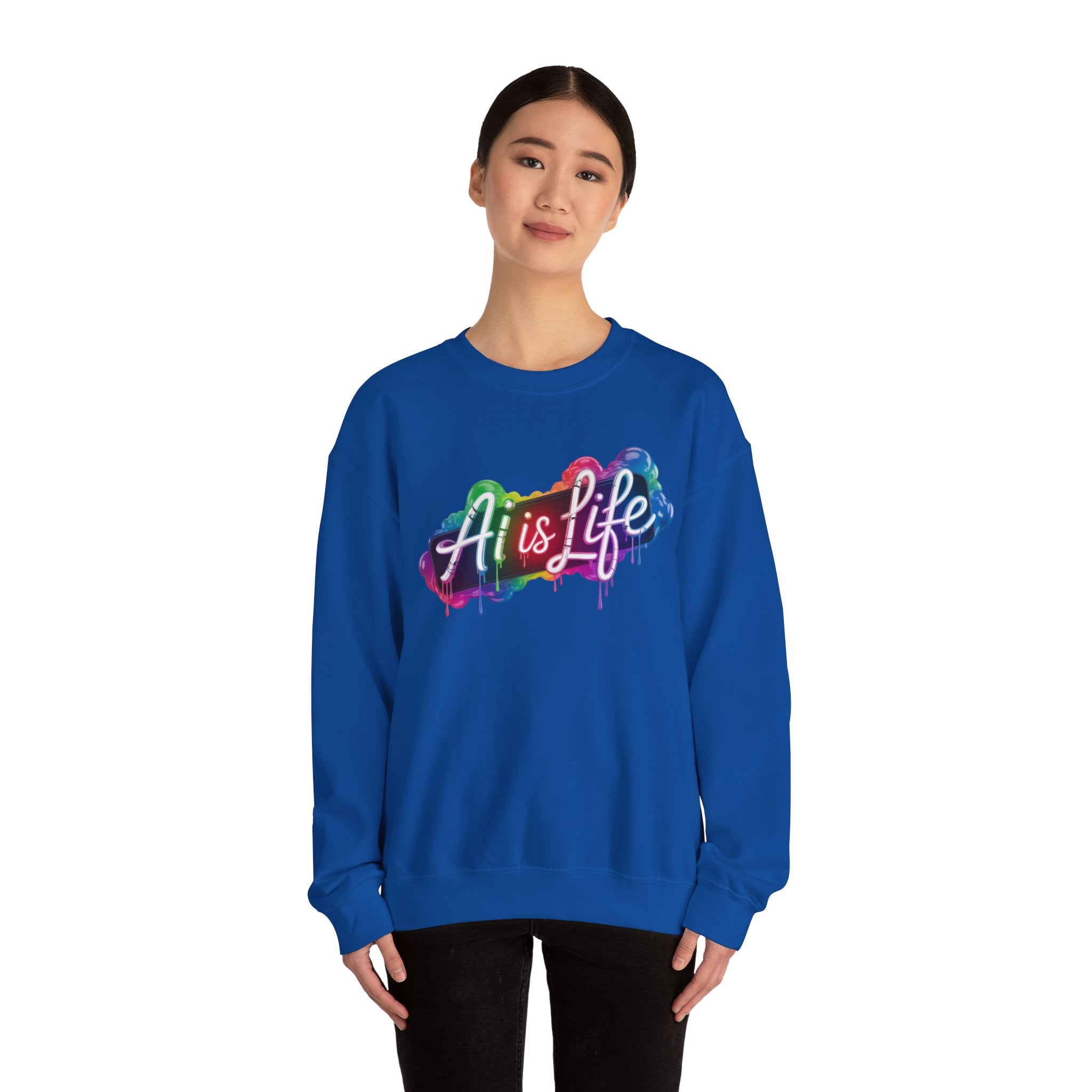 AI is LIFE  “PipeDream Intelligence”  Heavy Blend™ Crewneck Sweatshirt
